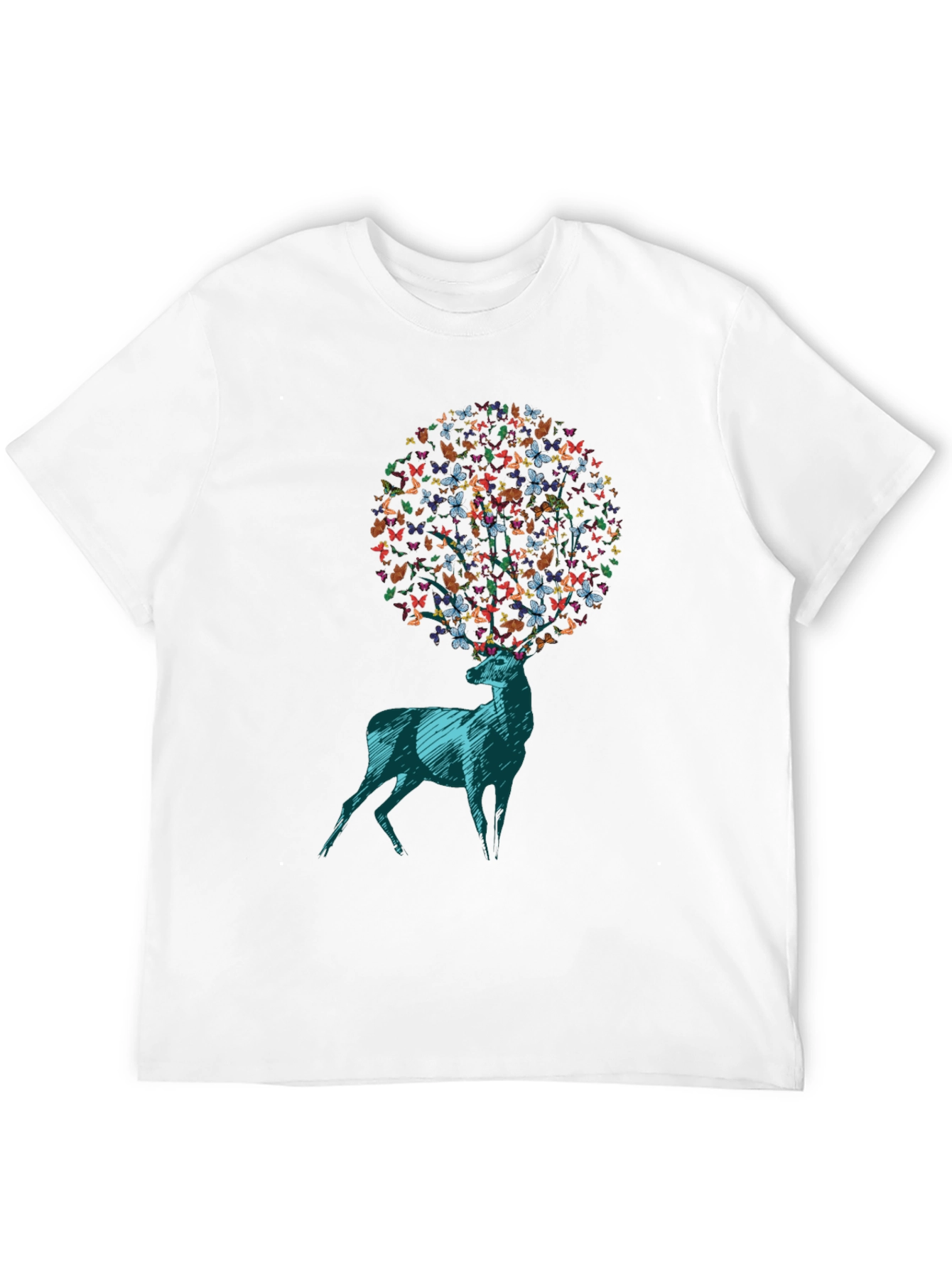 Butterfly Deer Graphic Tee - Unique Design