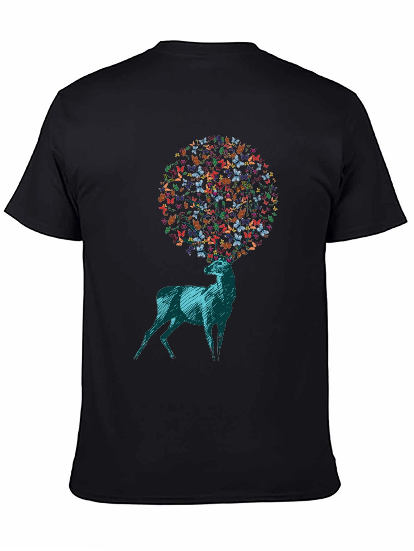 Butterfly Deer Graphic Tee - Unique Design