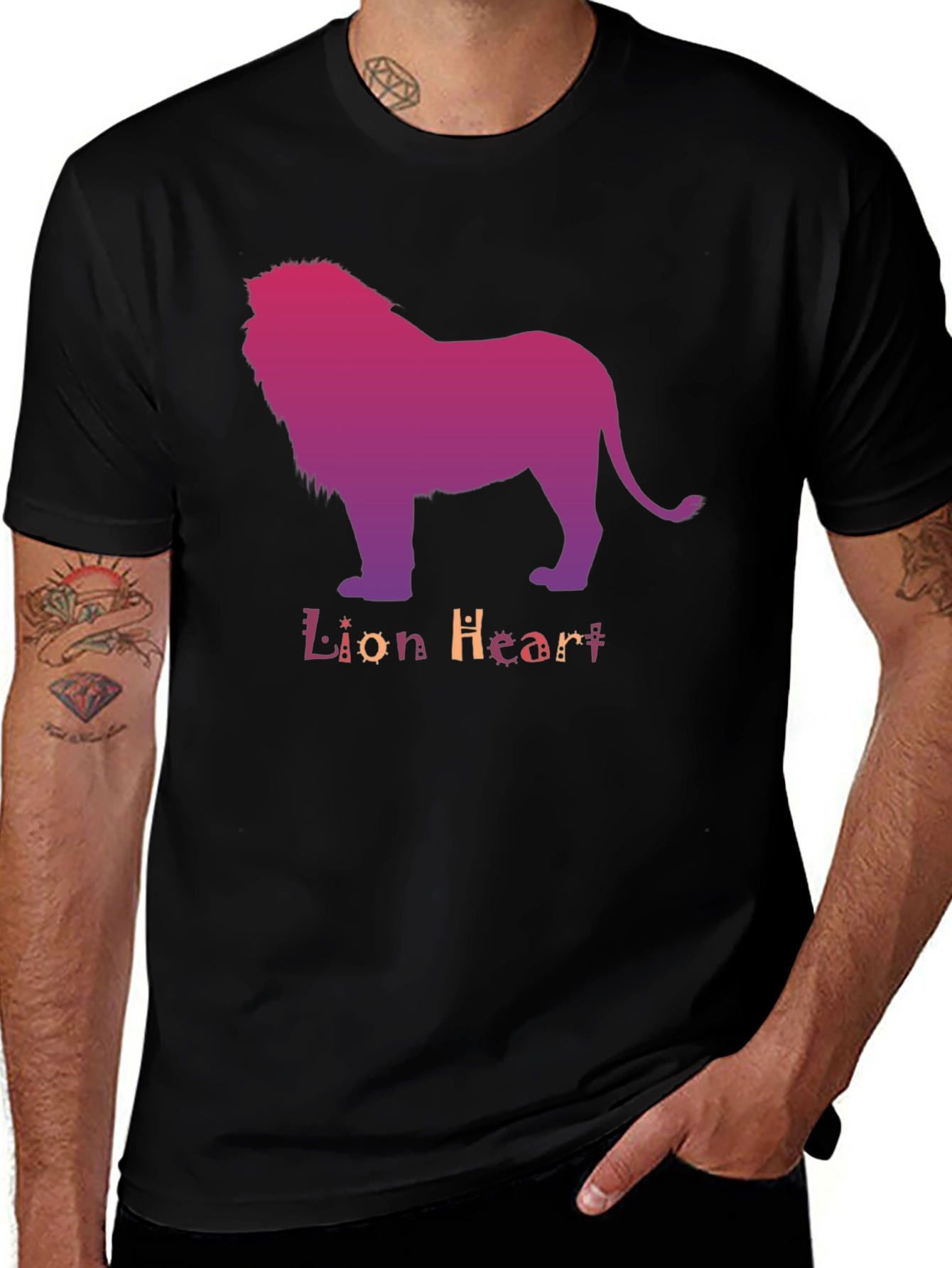 Lion Heart Graphic Tee - Stylish Mens T-Shirt