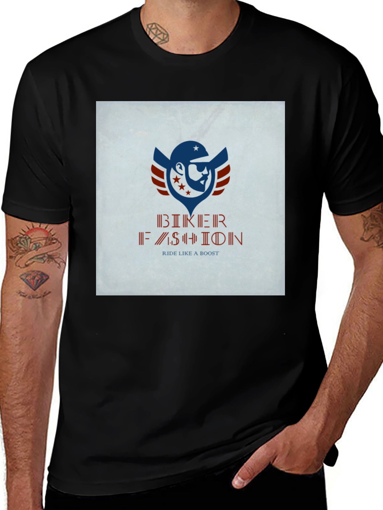 Biker Fashion Graphic T-Shirt - Ride Like a Boost
