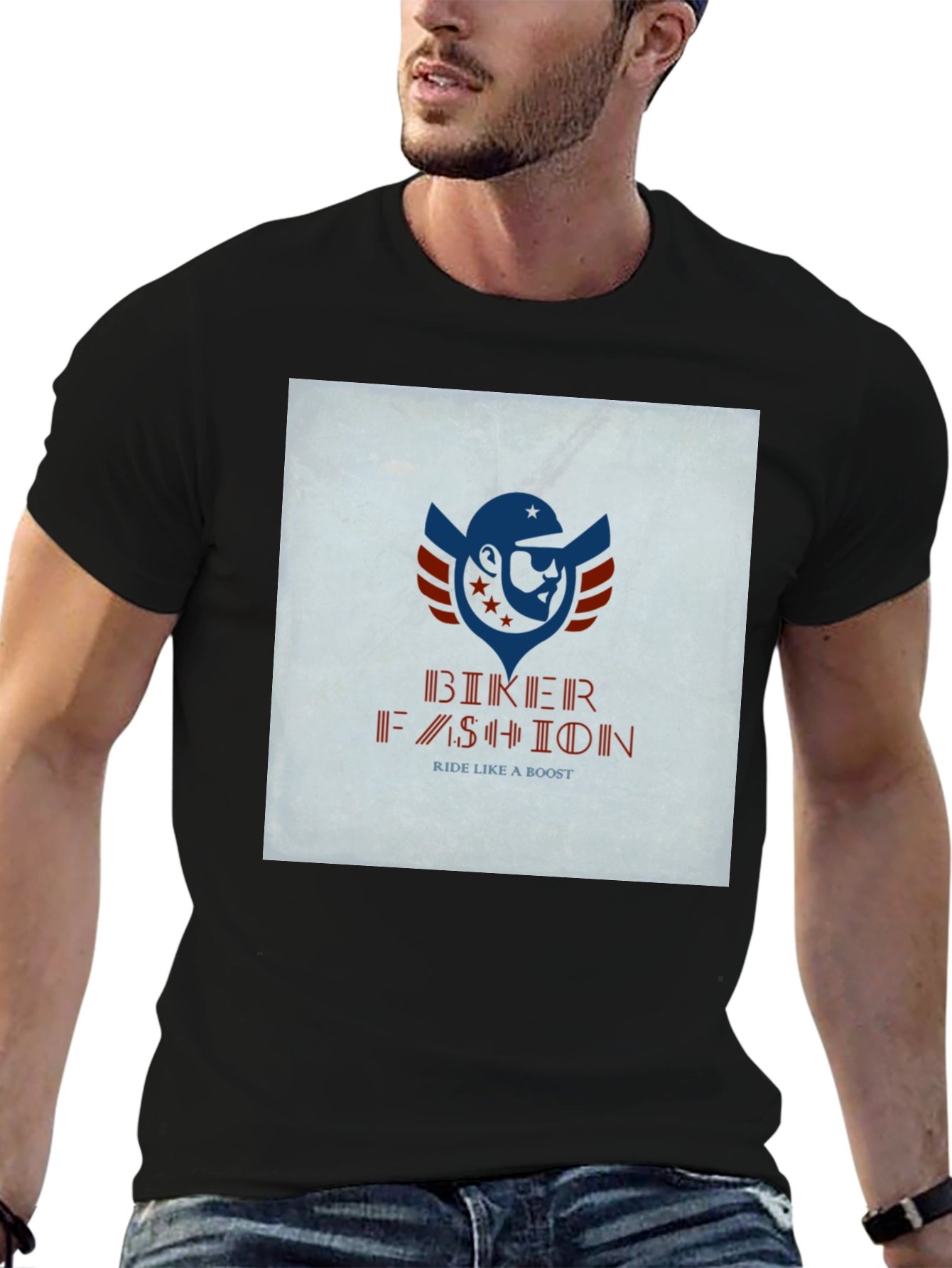 Biker Fashion Graphic T-Shirt - Ride Like a Boost