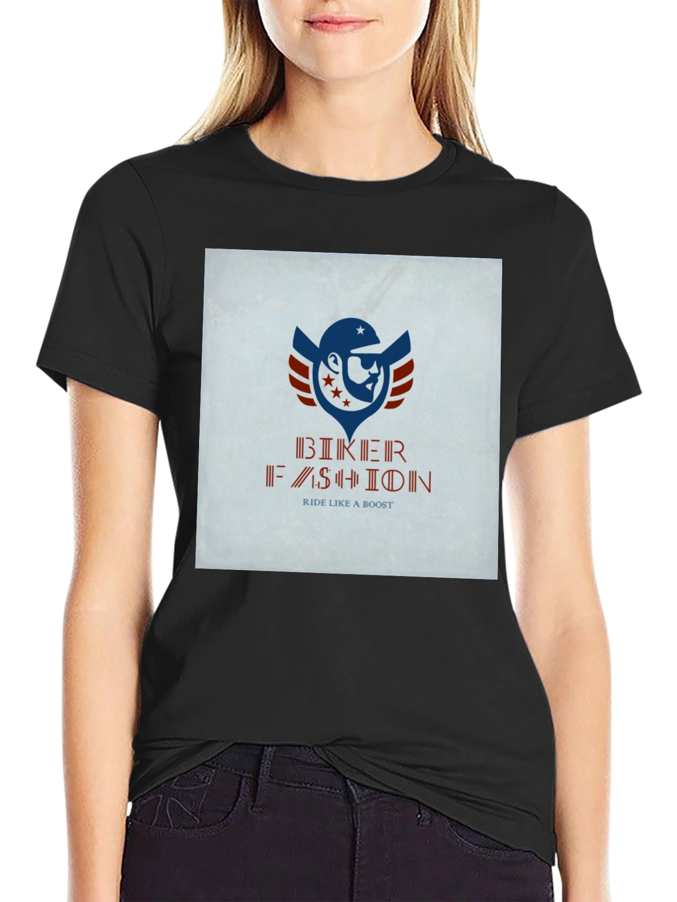 Biker Fashion Graphic T-Shirt - Ride Like a Boost