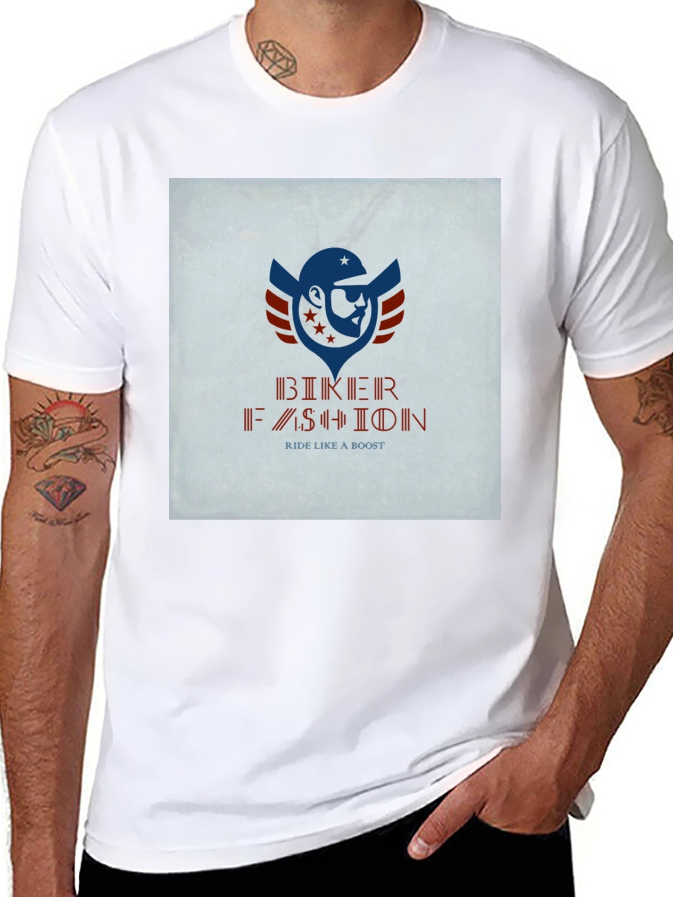 Biker Fashion Graphic T-Shirt - Ride Like a Boost