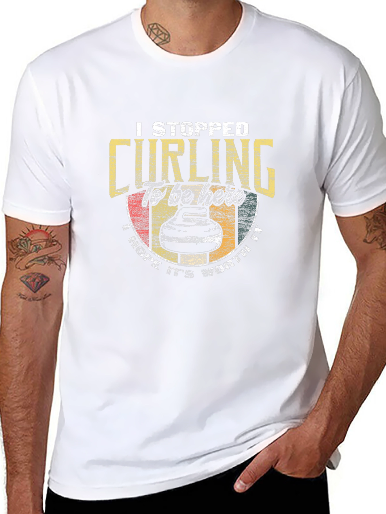 Curling Graphic Tee - I Stopped Curling T-Shirt