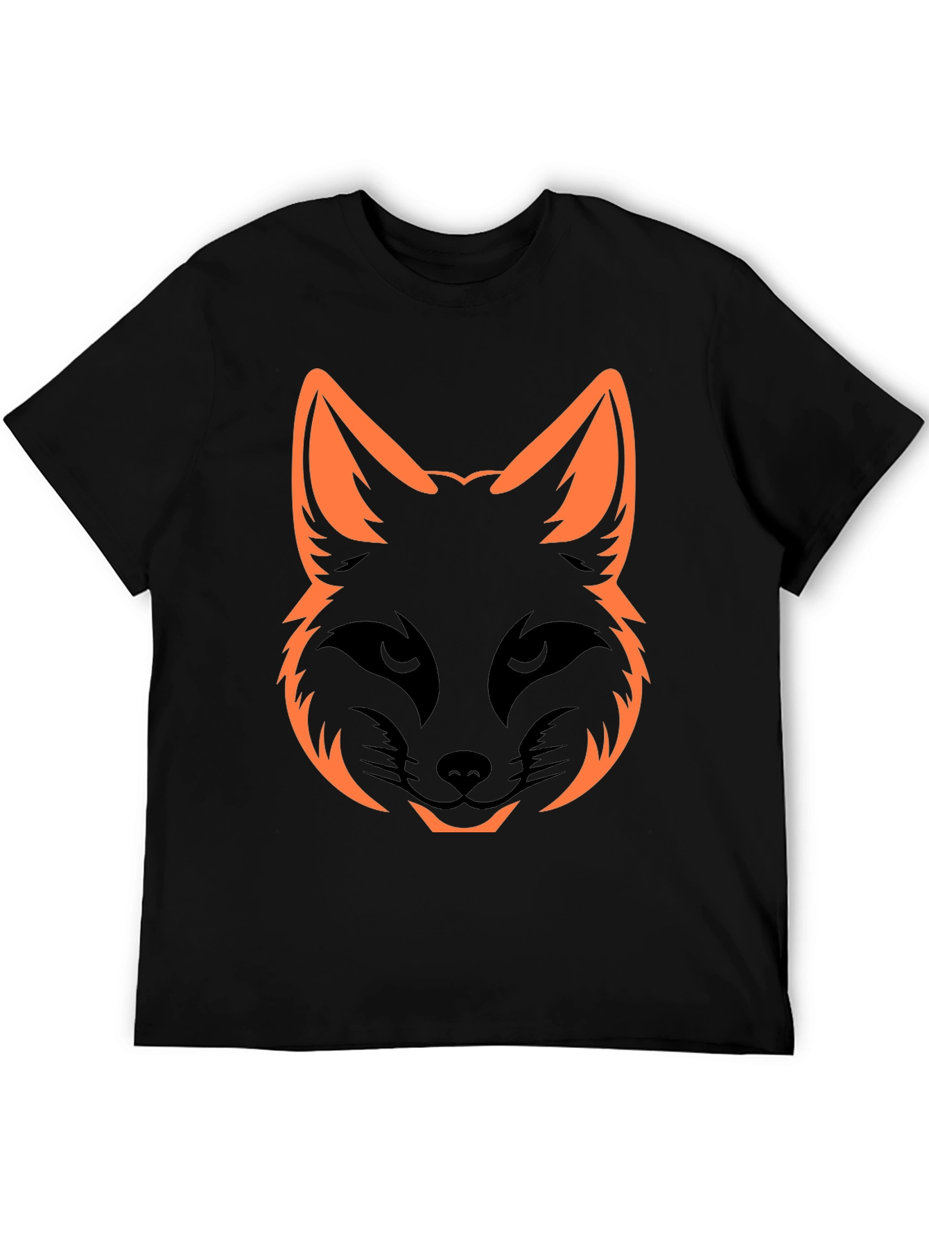 Cool Fox Head Graphic Tee - Black Unisex Shirt
