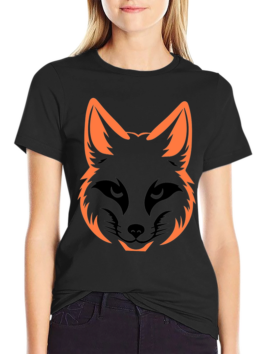 Cool Fox Head Graphic Tee - Black Unisex Shirt