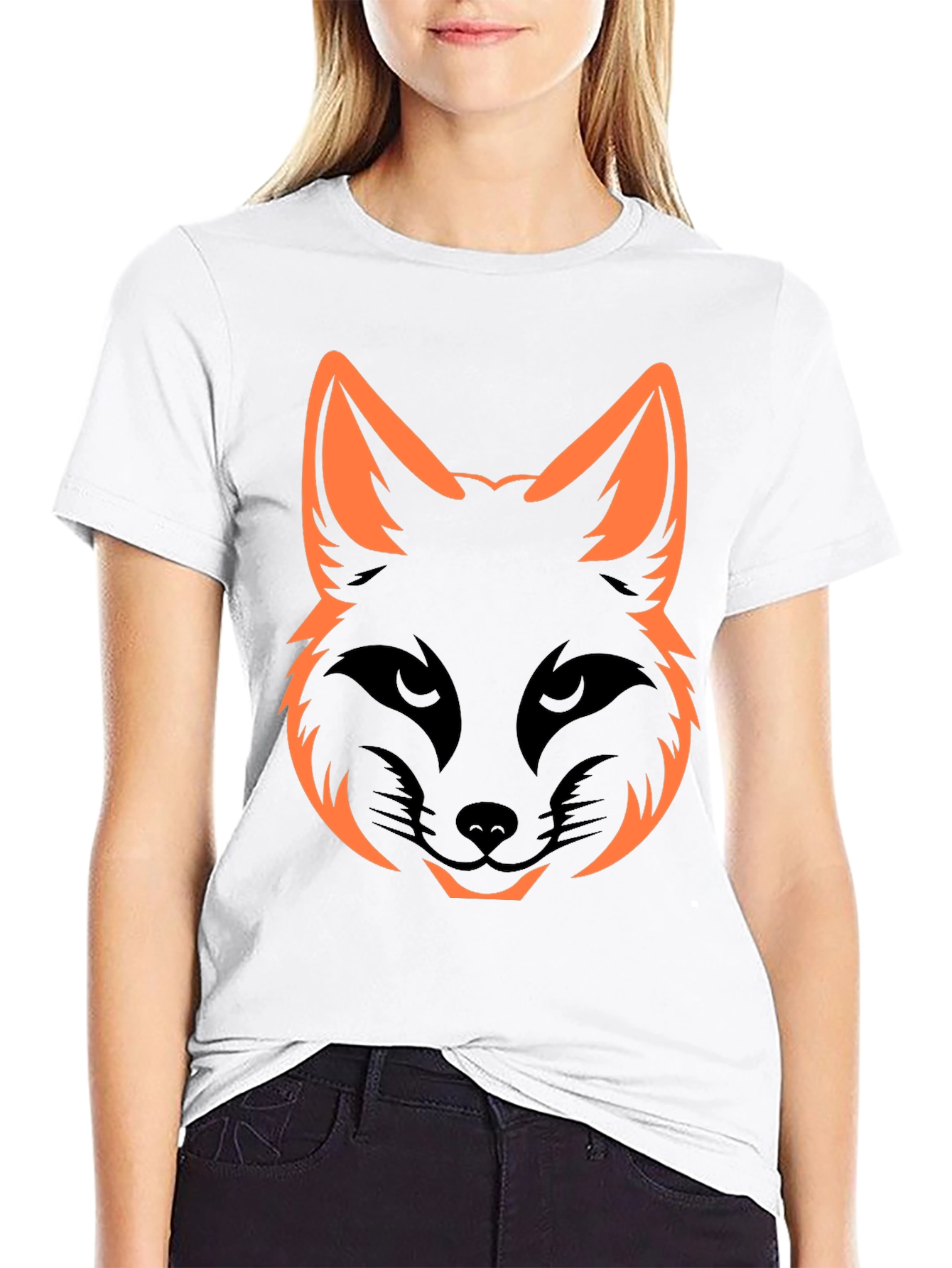 Cool Fox Head Graphic Tee - Black Unisex Shirt