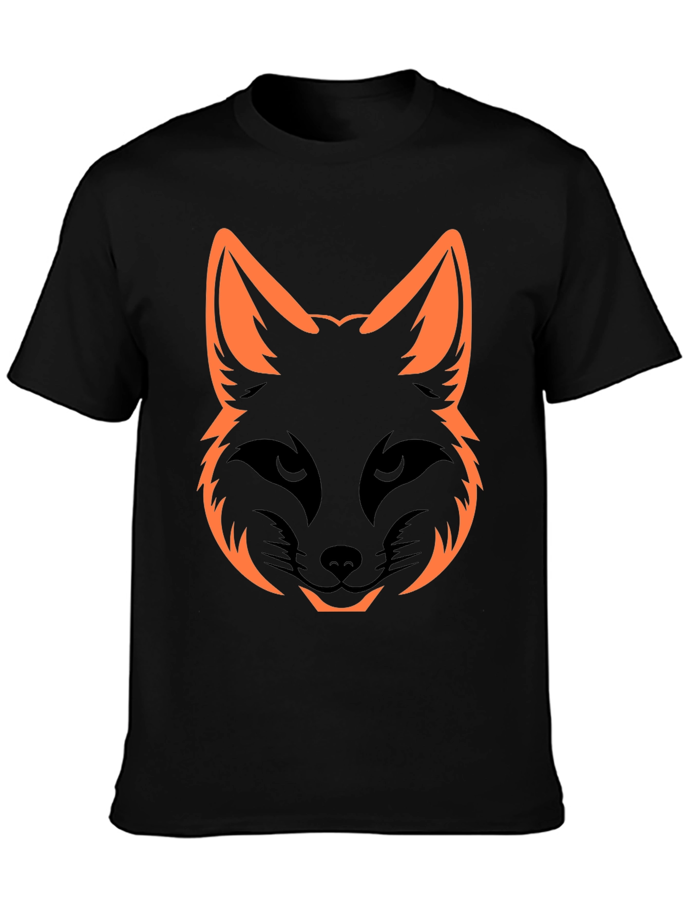 Cool Fox Head Graphic Tee - Black Unisex Shirt