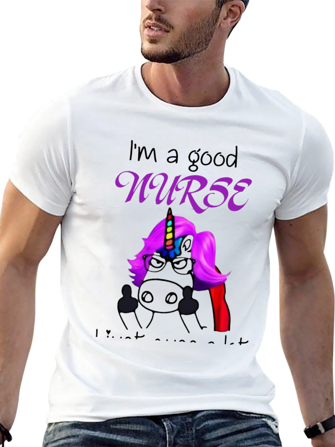 Good Nurse Unicorn Black T-Shirt