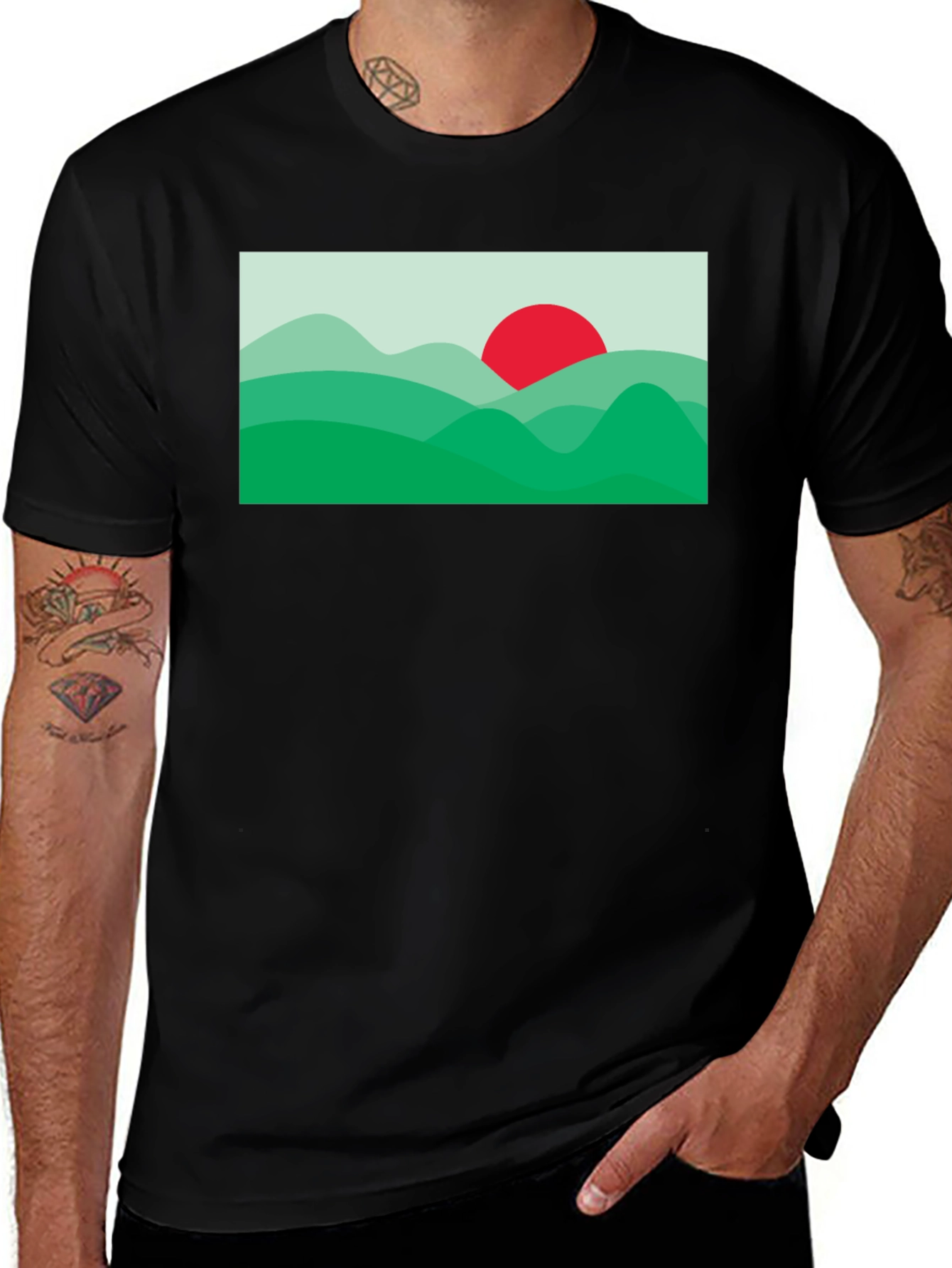 Nature Horizon Graphic Tee - Black