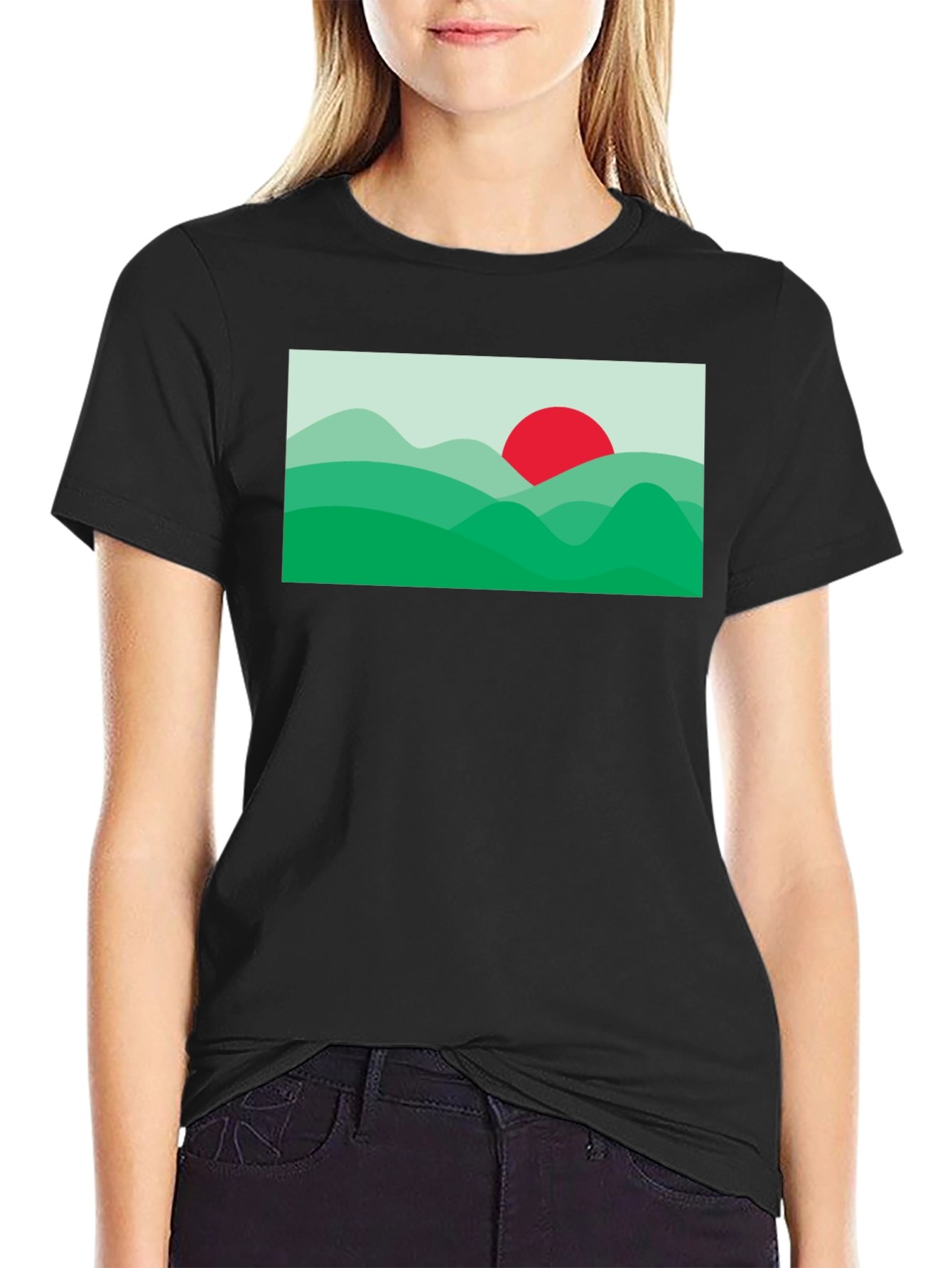 Nature Horizon Graphic Tee - Black