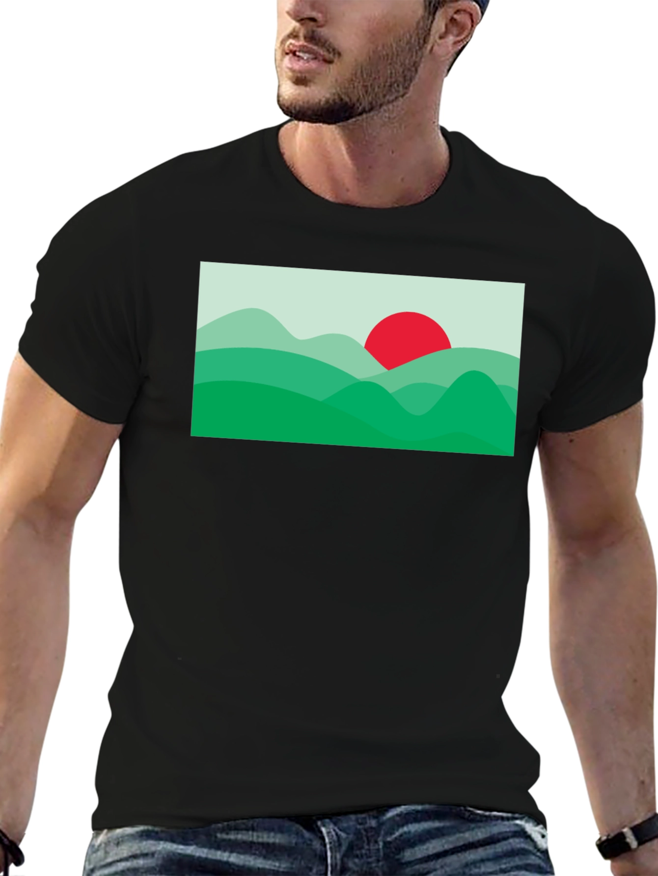 Nature Horizon Graphic Tee - Black