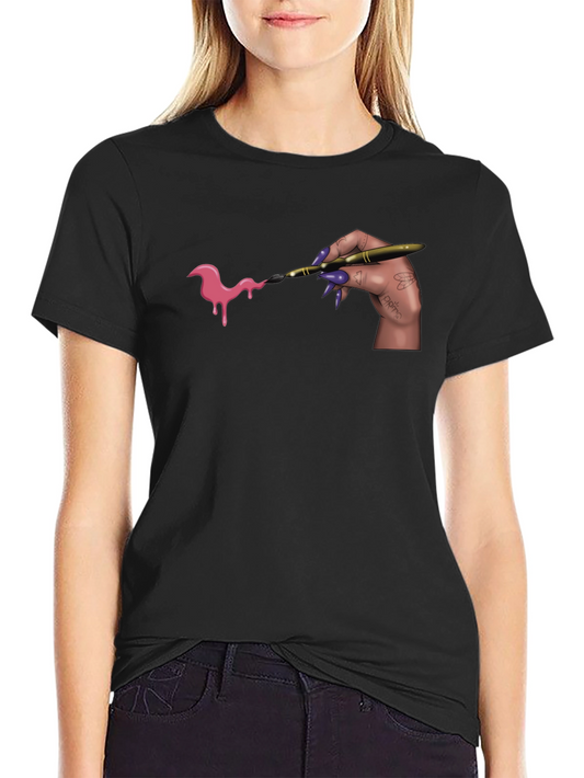 Artistic Paint Drip Graphic T-Shirt