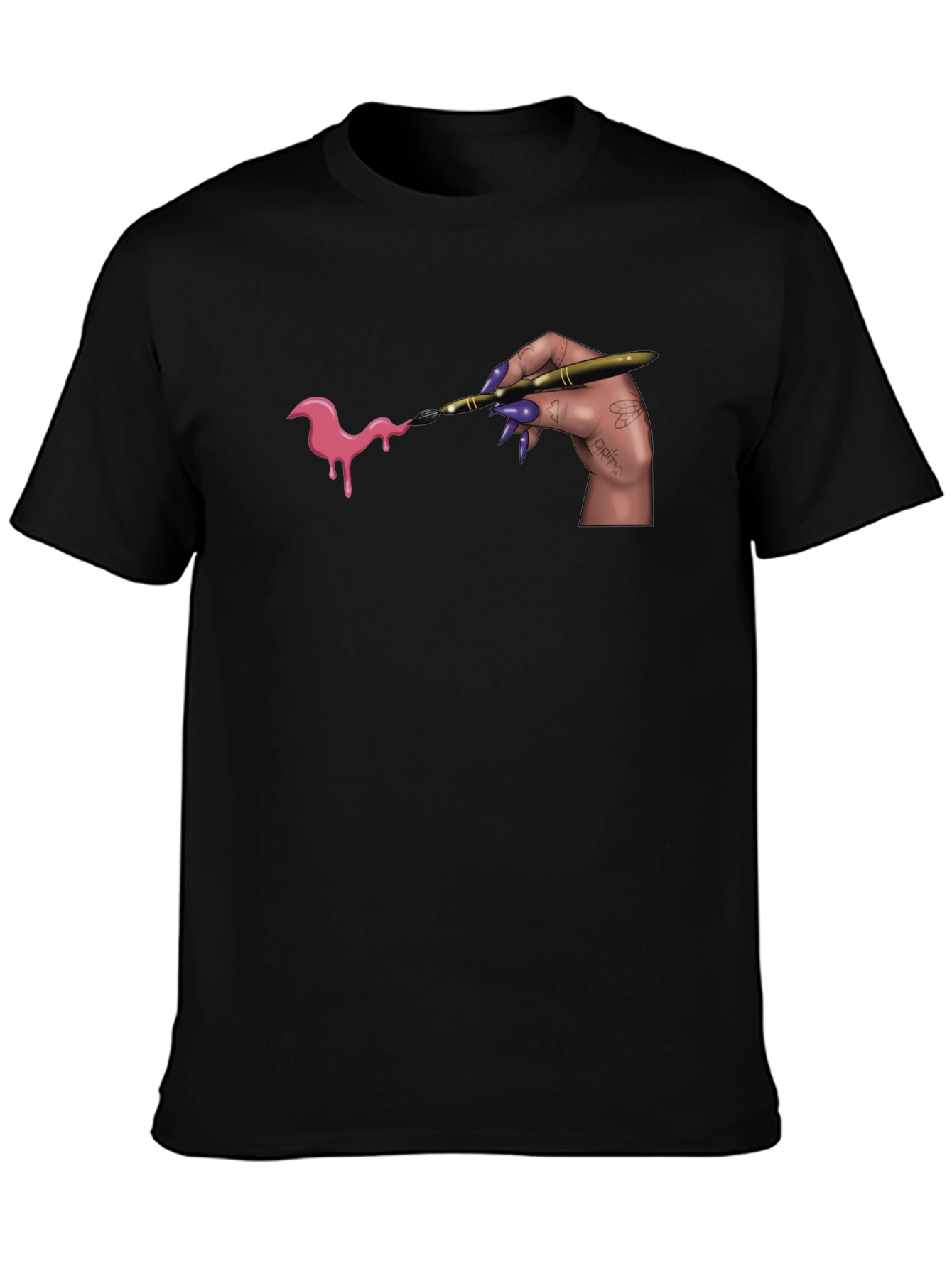 Artistic Paint Drip Graphic T-Shirt