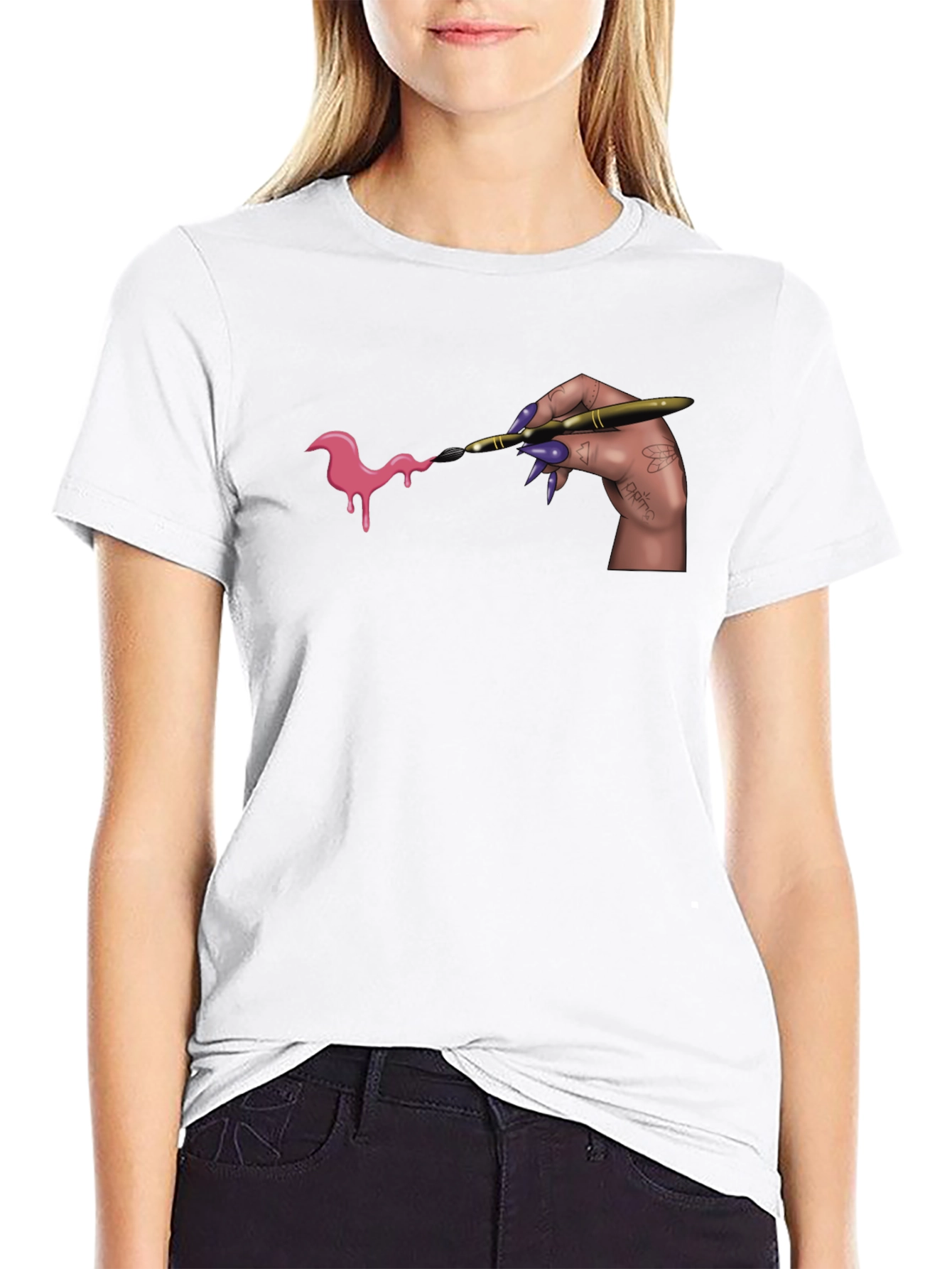 Artistic Paint Drip Graphic T-Shirt