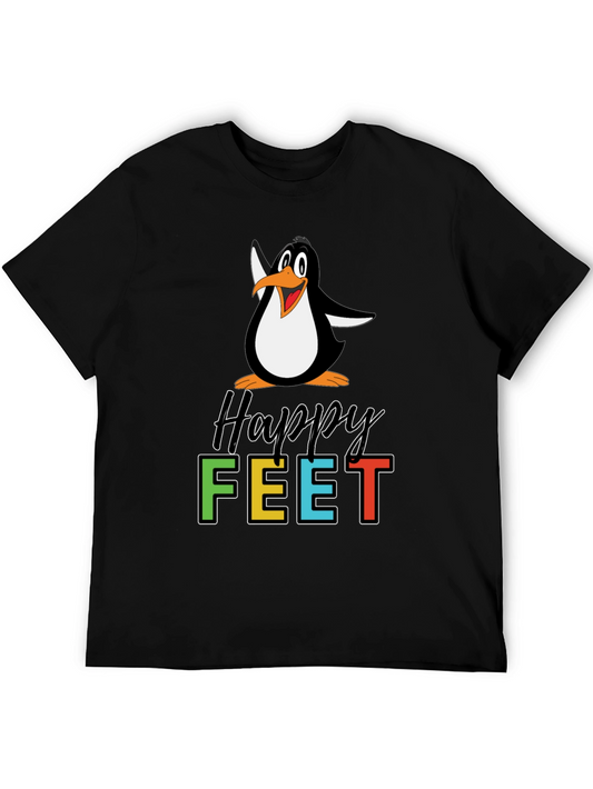 Happy Feet Penguin Graphic Tee - Black T-Shirt