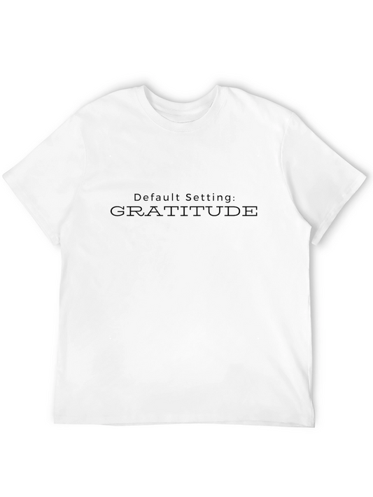 Gratitude Default Setting Black Graphic Tee