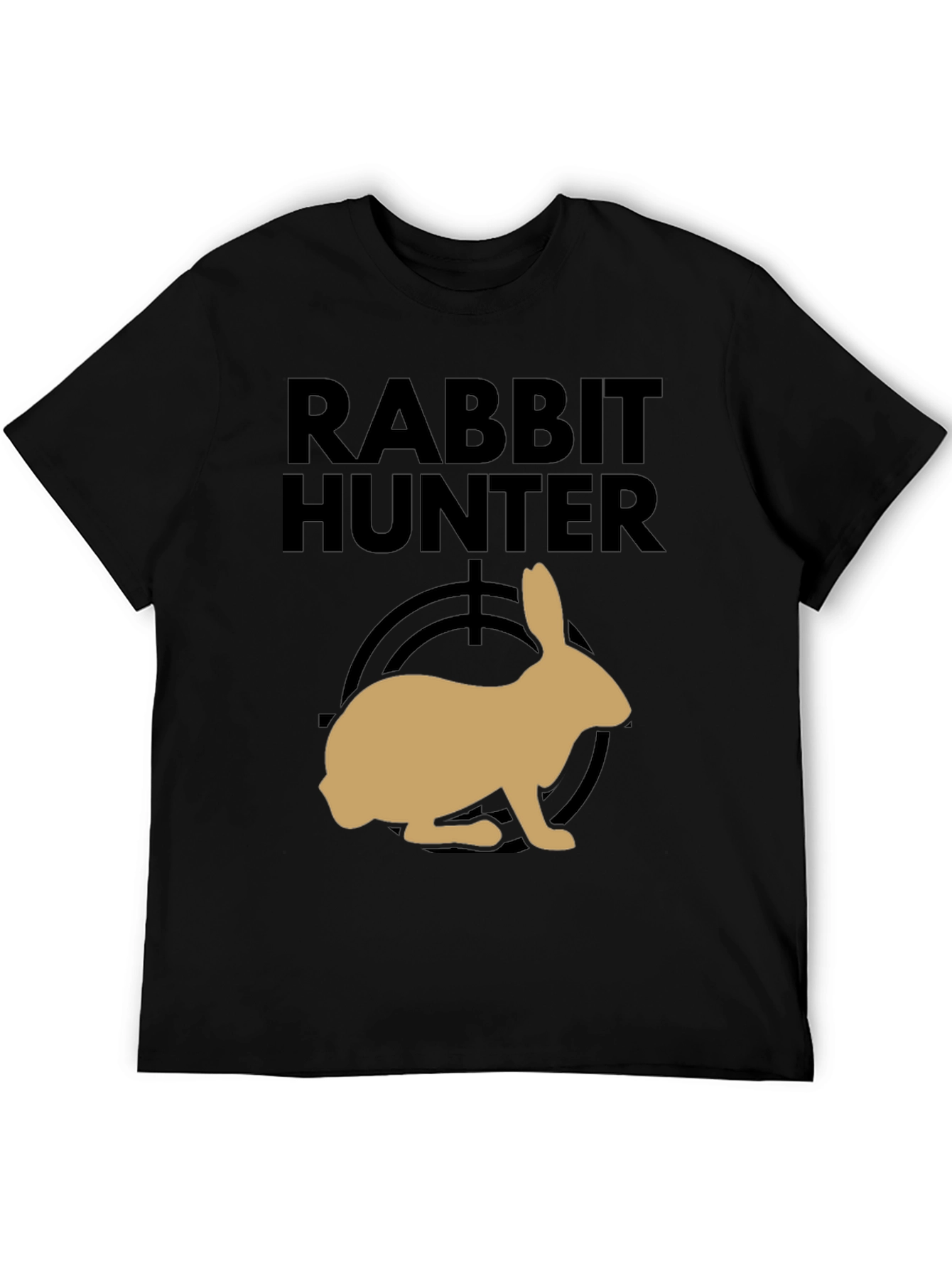 Rabbit Hunter Graphic Tee - Black Cotton T-Shirt