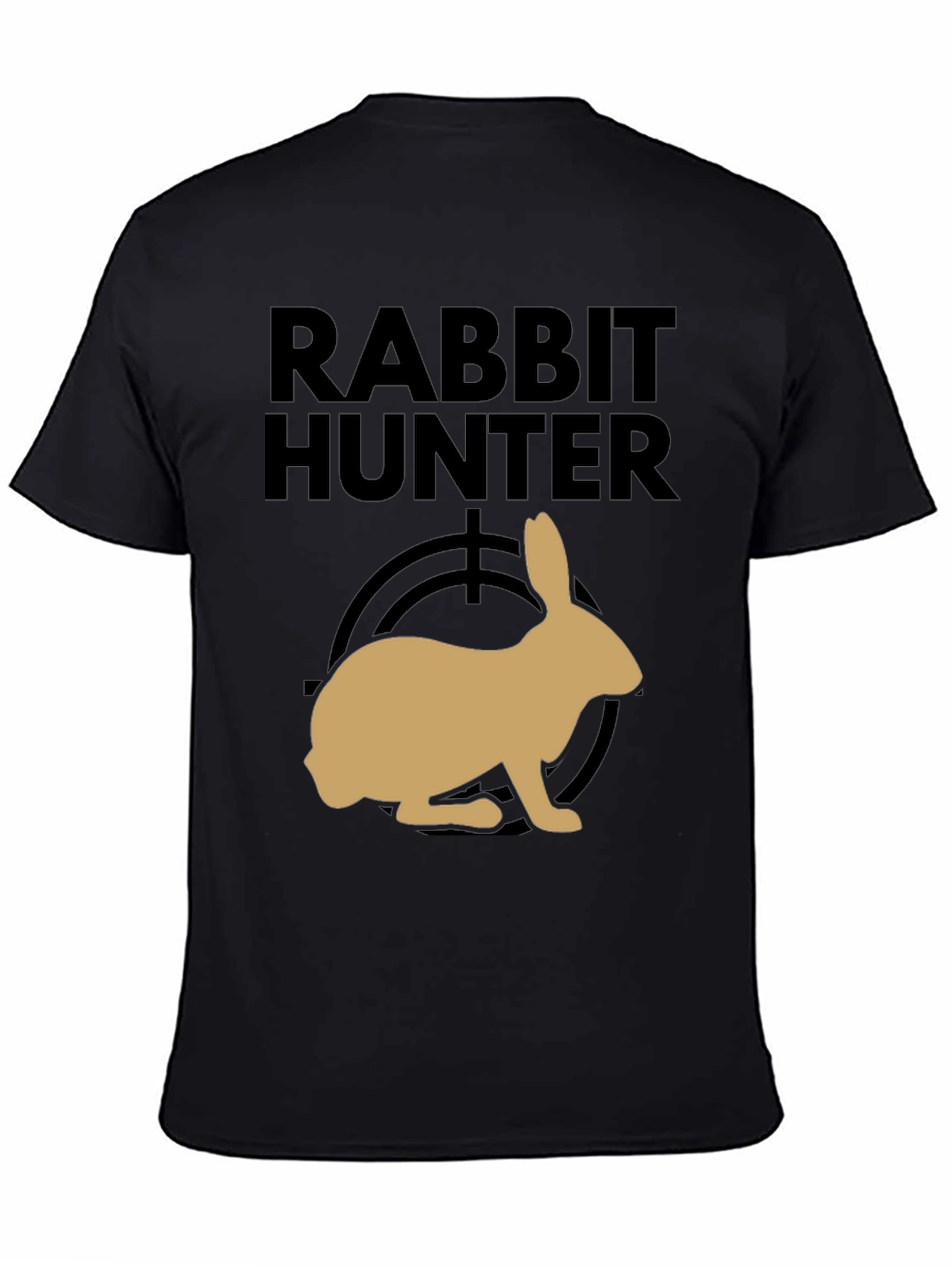 Rabbit Hunter Graphic Tee - Black Cotton T-Shirt