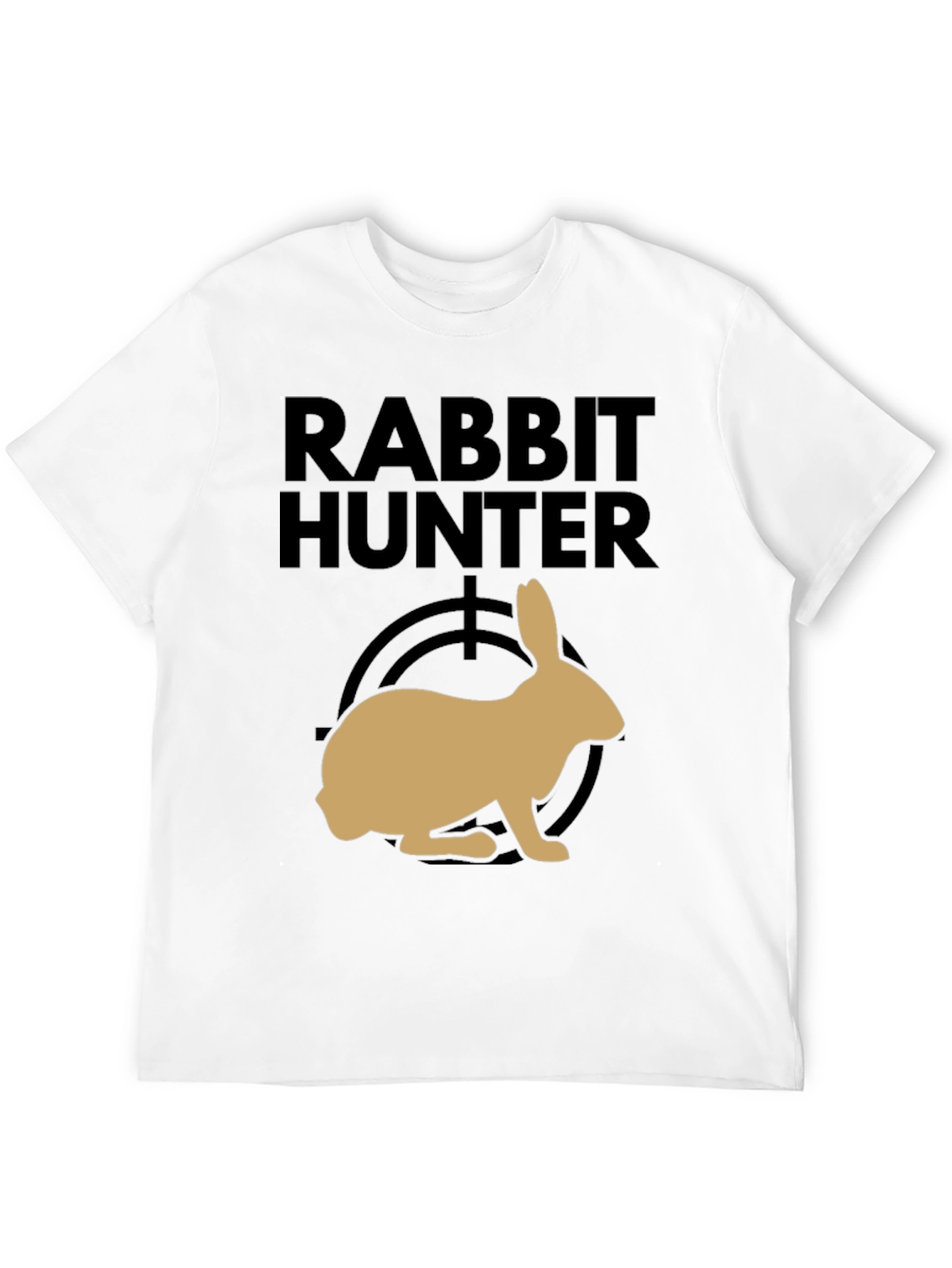 Rabbit Hunter Graphic Tee - Black Cotton T-Shirt