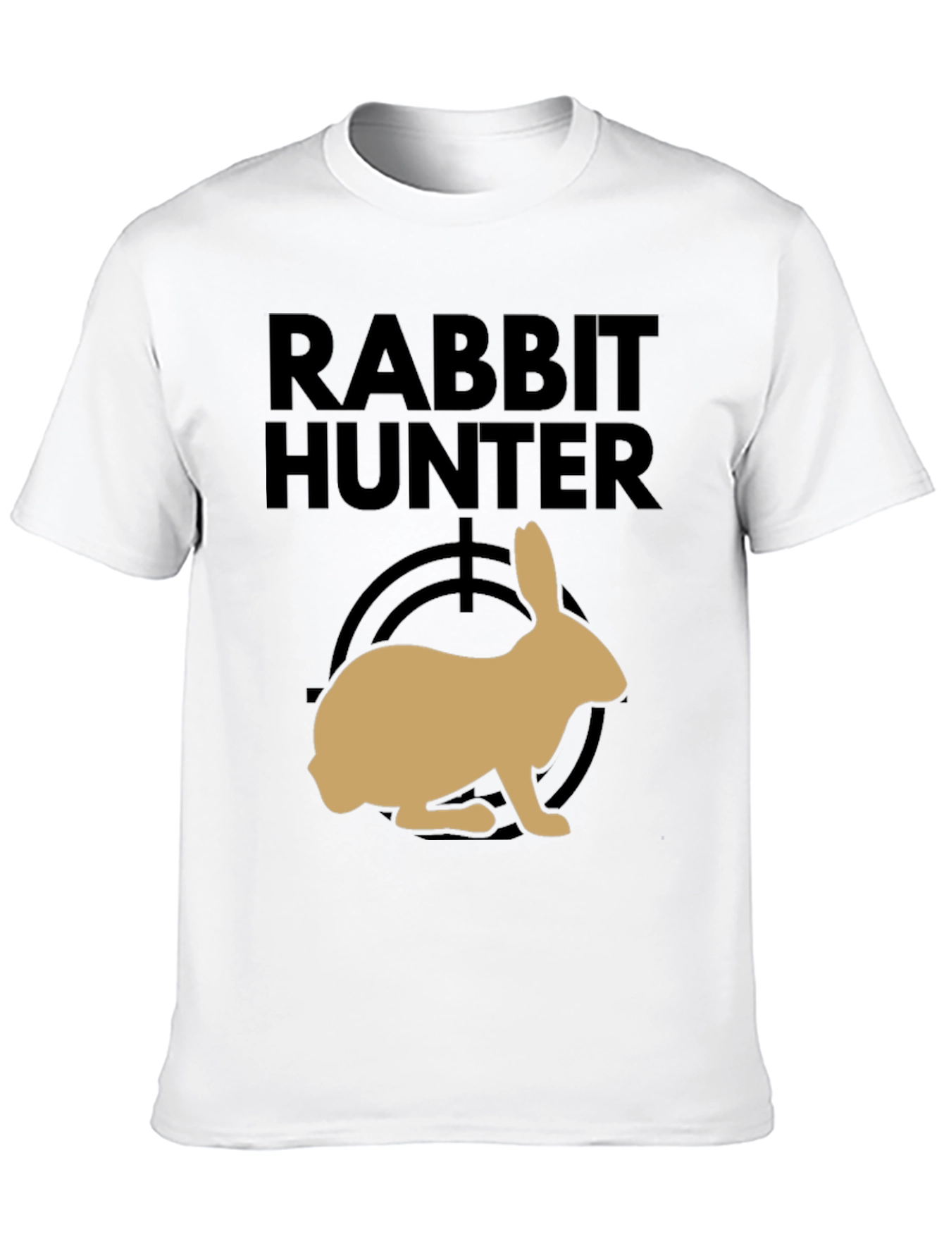 Rabbit Hunter Graphic Tee - Black Cotton T-Shirt