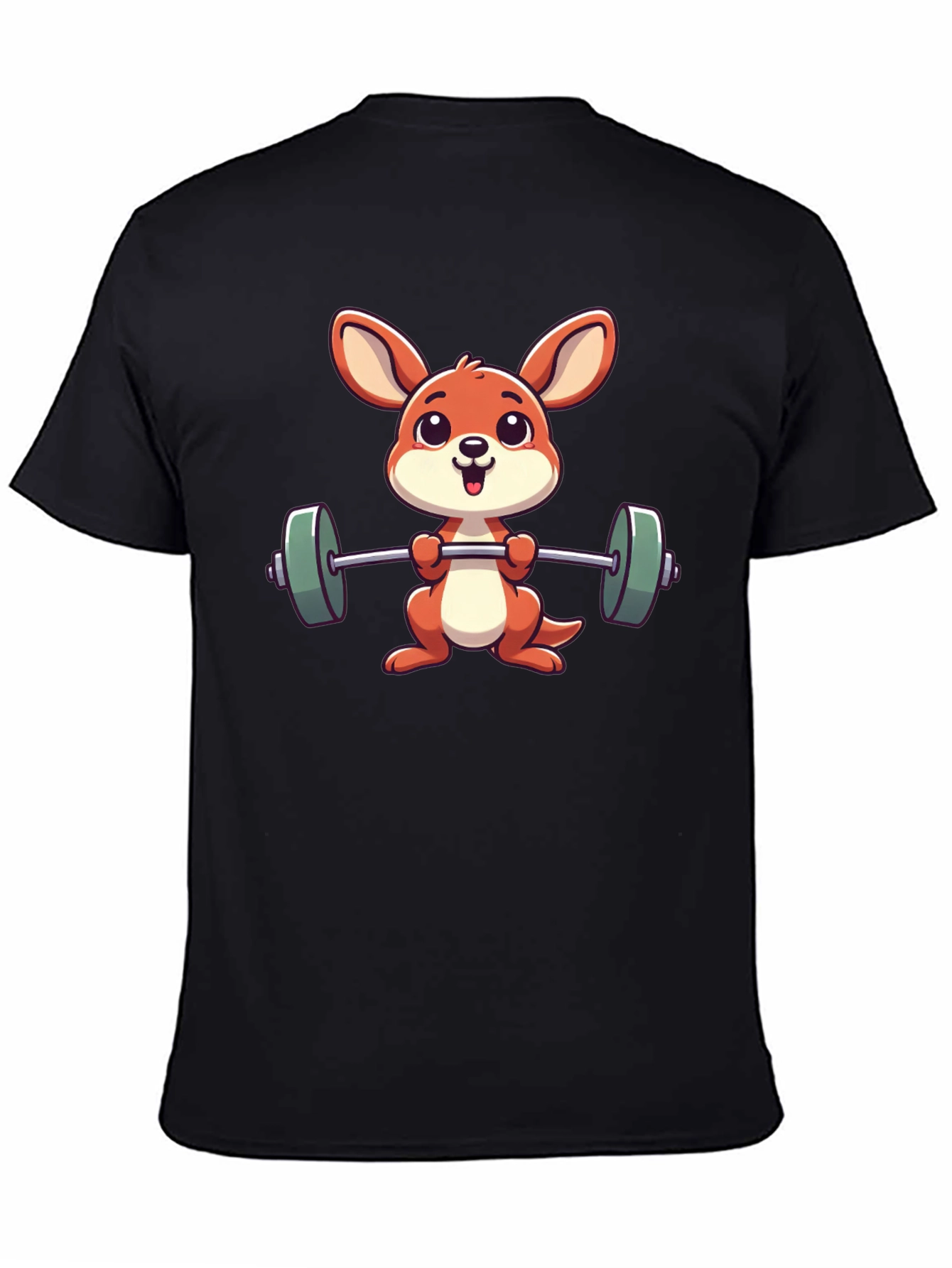 Cartoon Kangaroo Lifting Weights T-Shirt