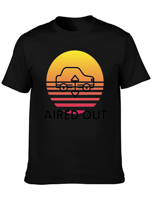 Aired Out Car Graphic Tee - Retro Sunset Design