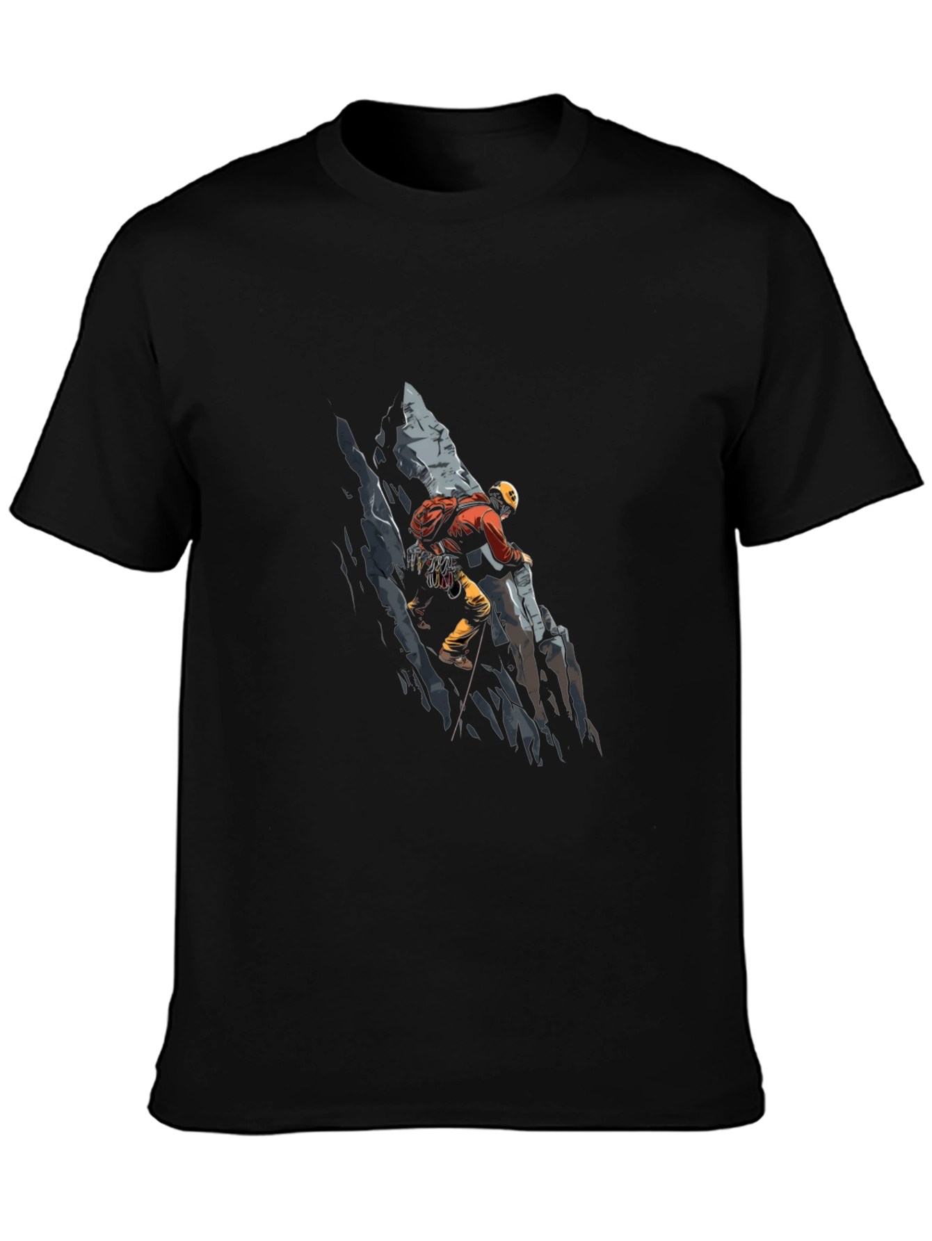 Climber Graphic Tee - Black Cotton T-Shirt