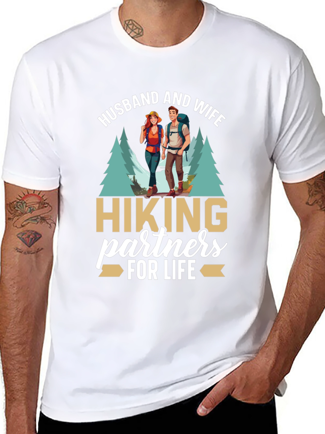 Hiking Partners T-Shirt - Husband and Wife Design