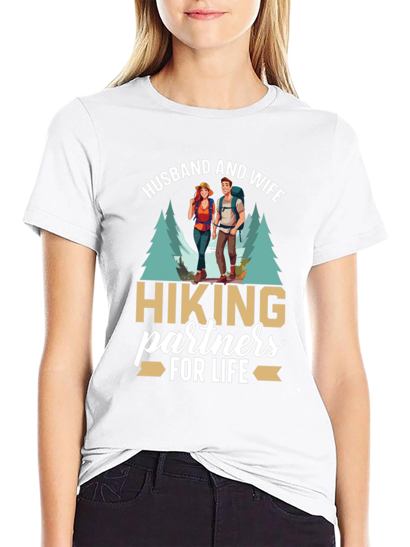 Hiking Partners T-Shirt - Husband and Wife Design