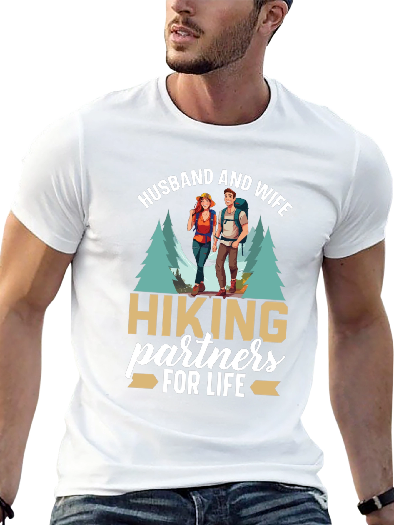 Hiking Partners T-Shirt - Husband and Wife Design