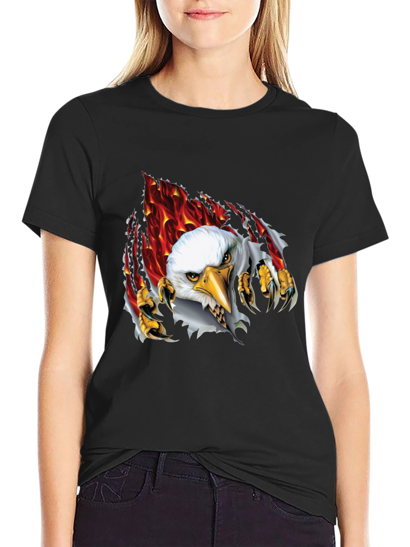 Eagle Graphic Black T-Shirt for Men
