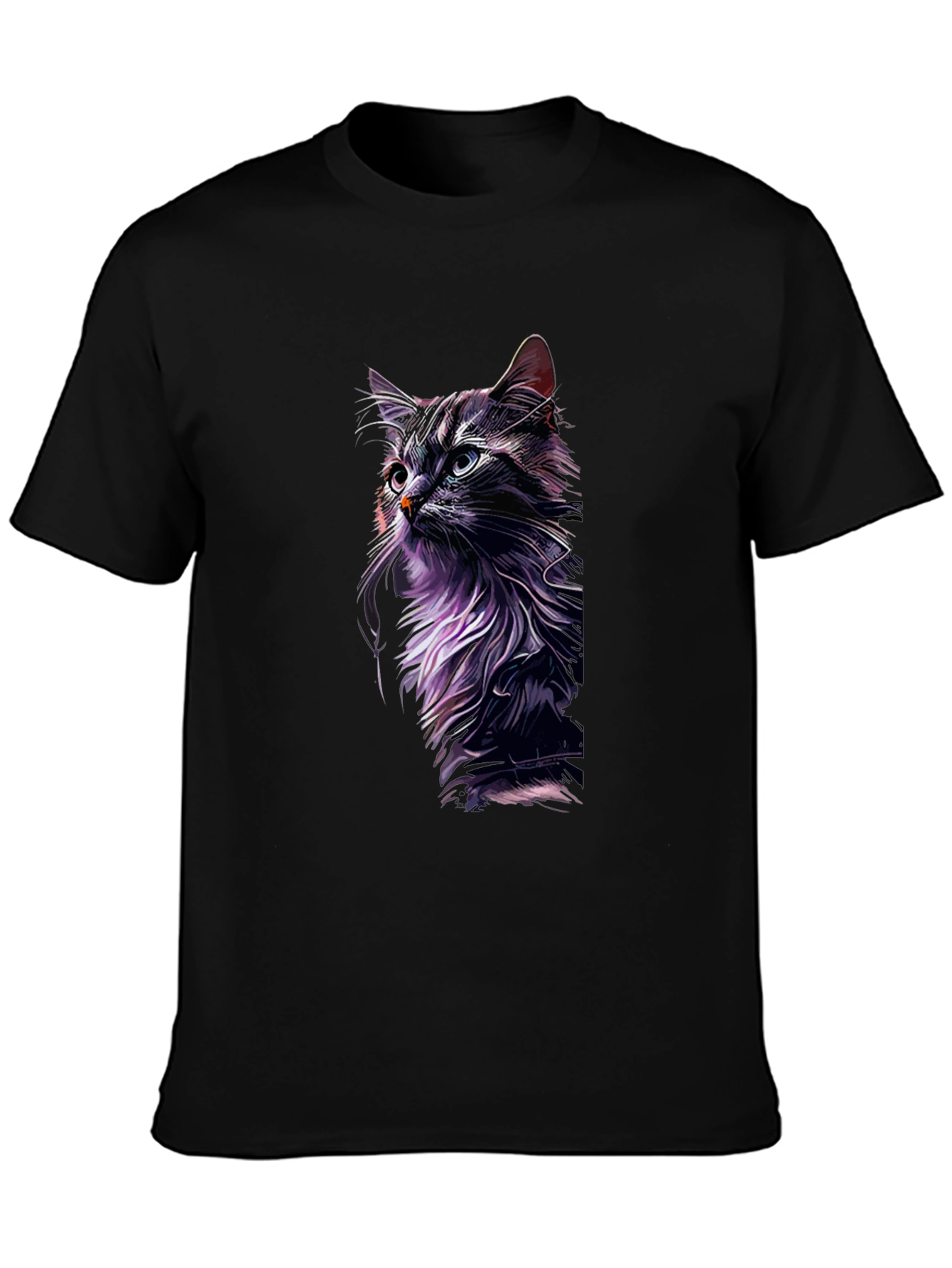 Cool Cat Graphic Print Black T-Shirt
