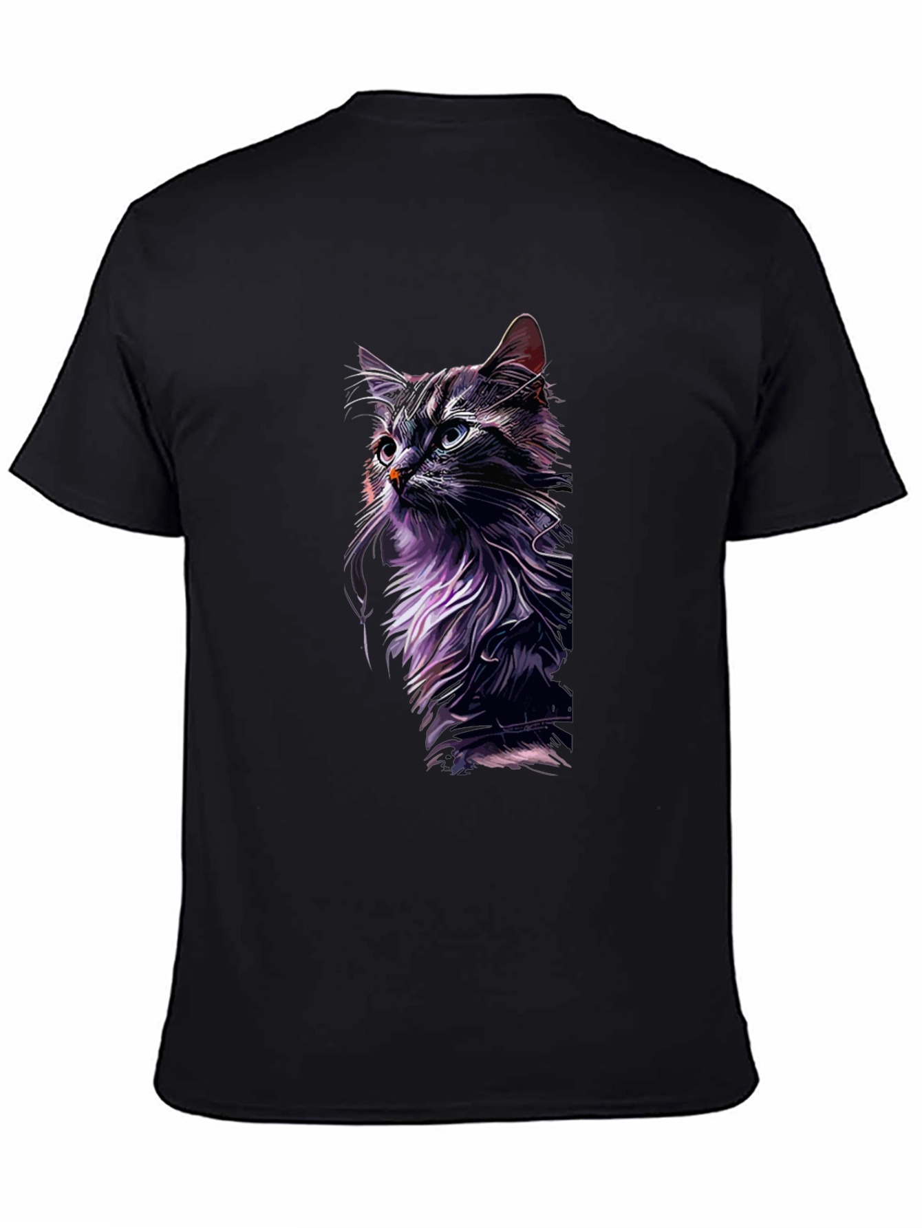 Cool Cat Graphic Print Black T-Shirt