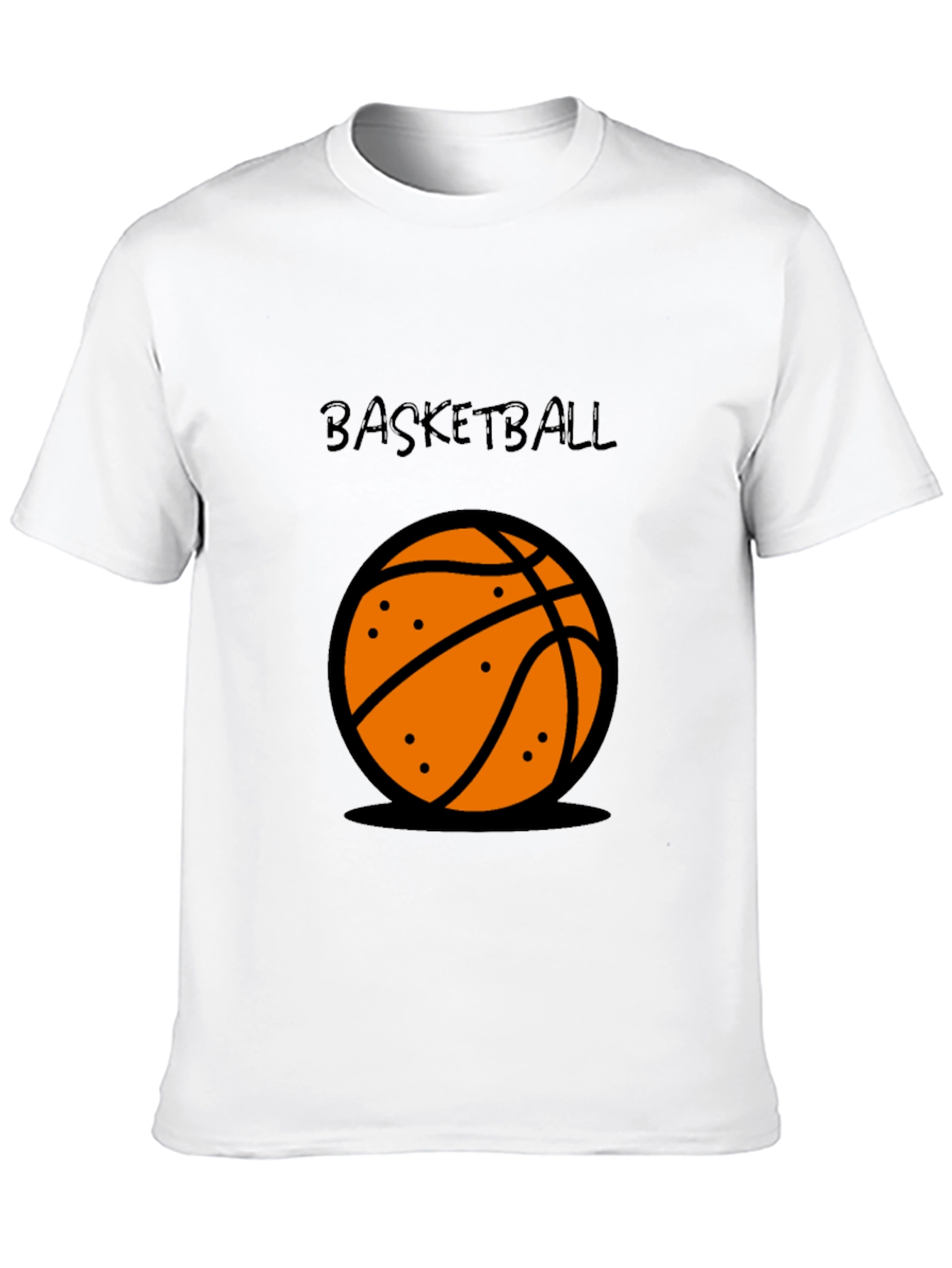 Basketball Graphic Tee - Black Cotton T-Shirt