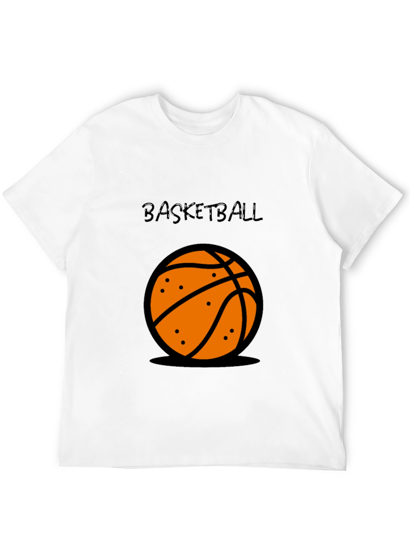 Basketball Graphic Tee - Black Cotton T-Shirt