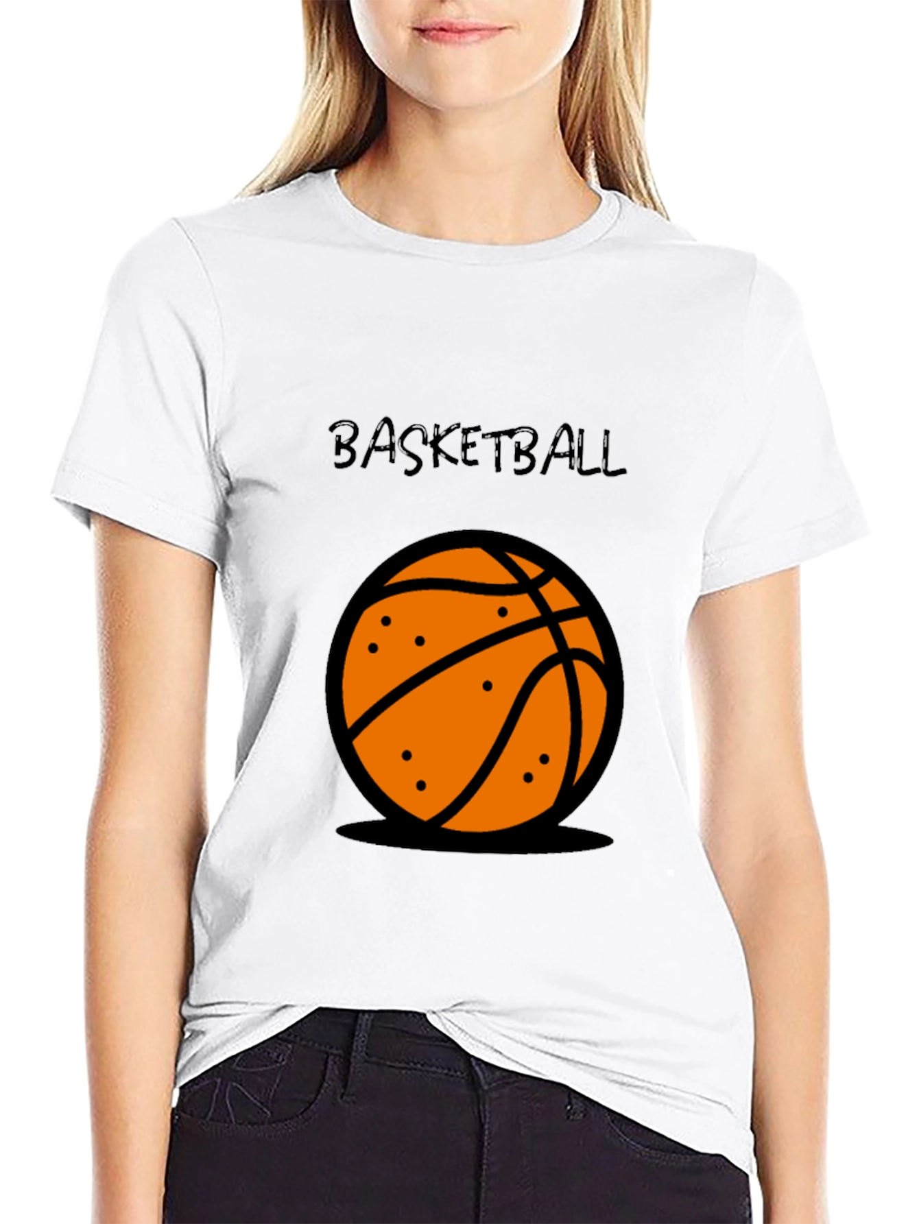 Basketball Graphic Tee - Black Cotton T-Shirt