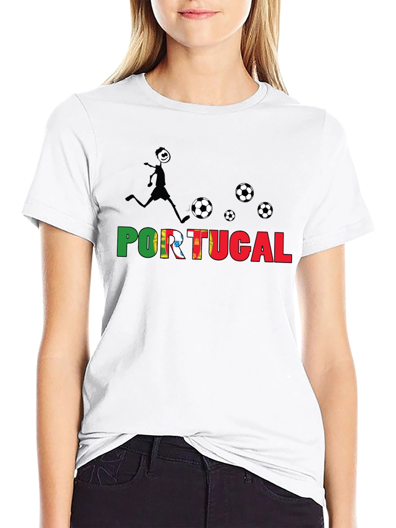 Portugal Soccer Fan T-Shirt - Black Graphic Tee