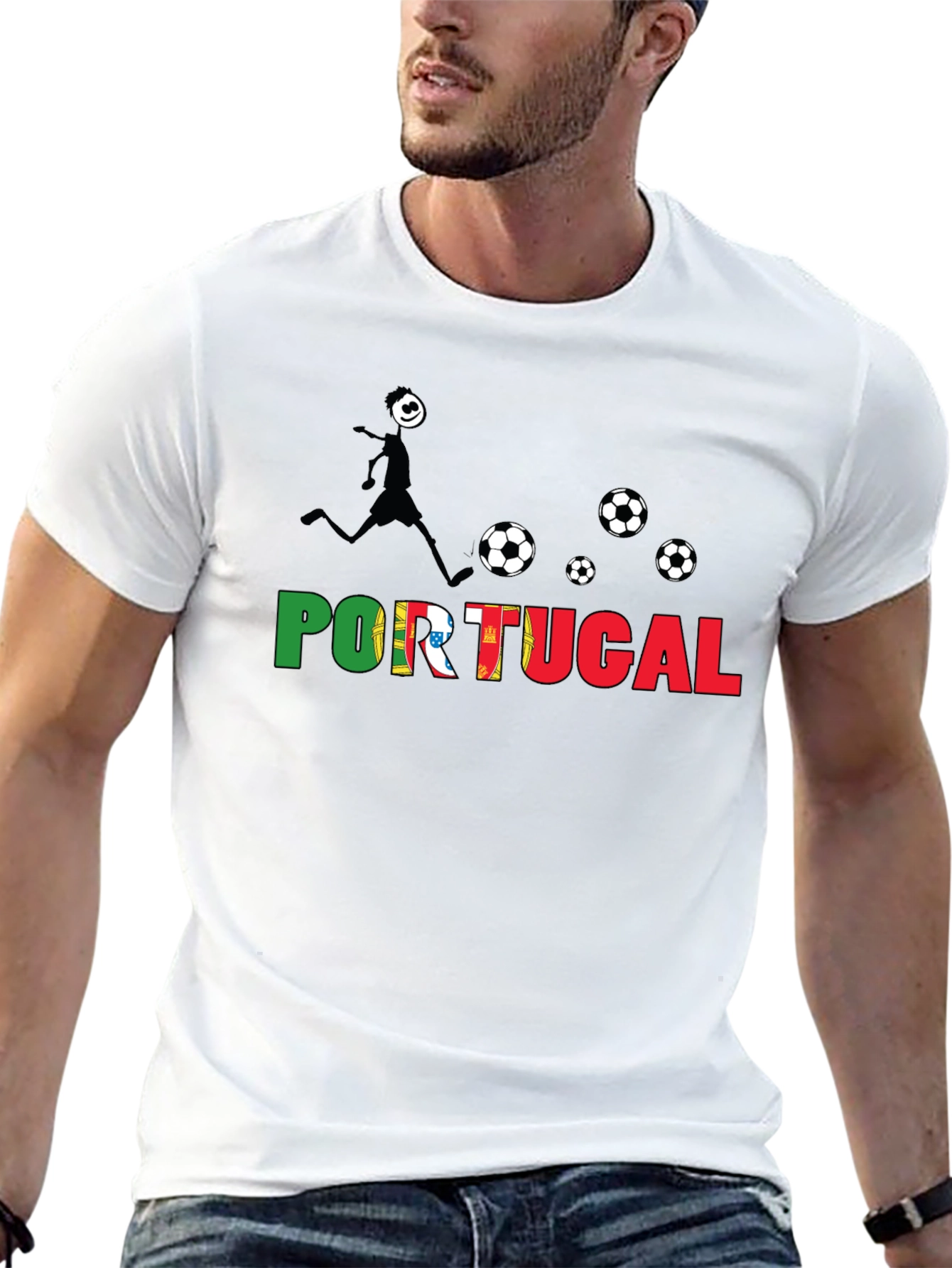 Portugal Soccer Fan T-Shirt - Black Graphic Tee