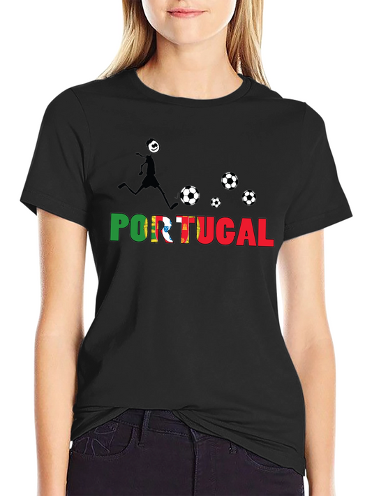 Portugal Soccer Fan T-Shirt - Black Graphic Tee