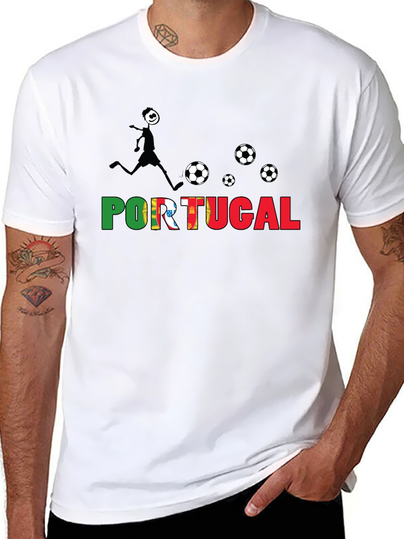 Portugal Soccer Fan T-Shirt - Black Graphic Tee