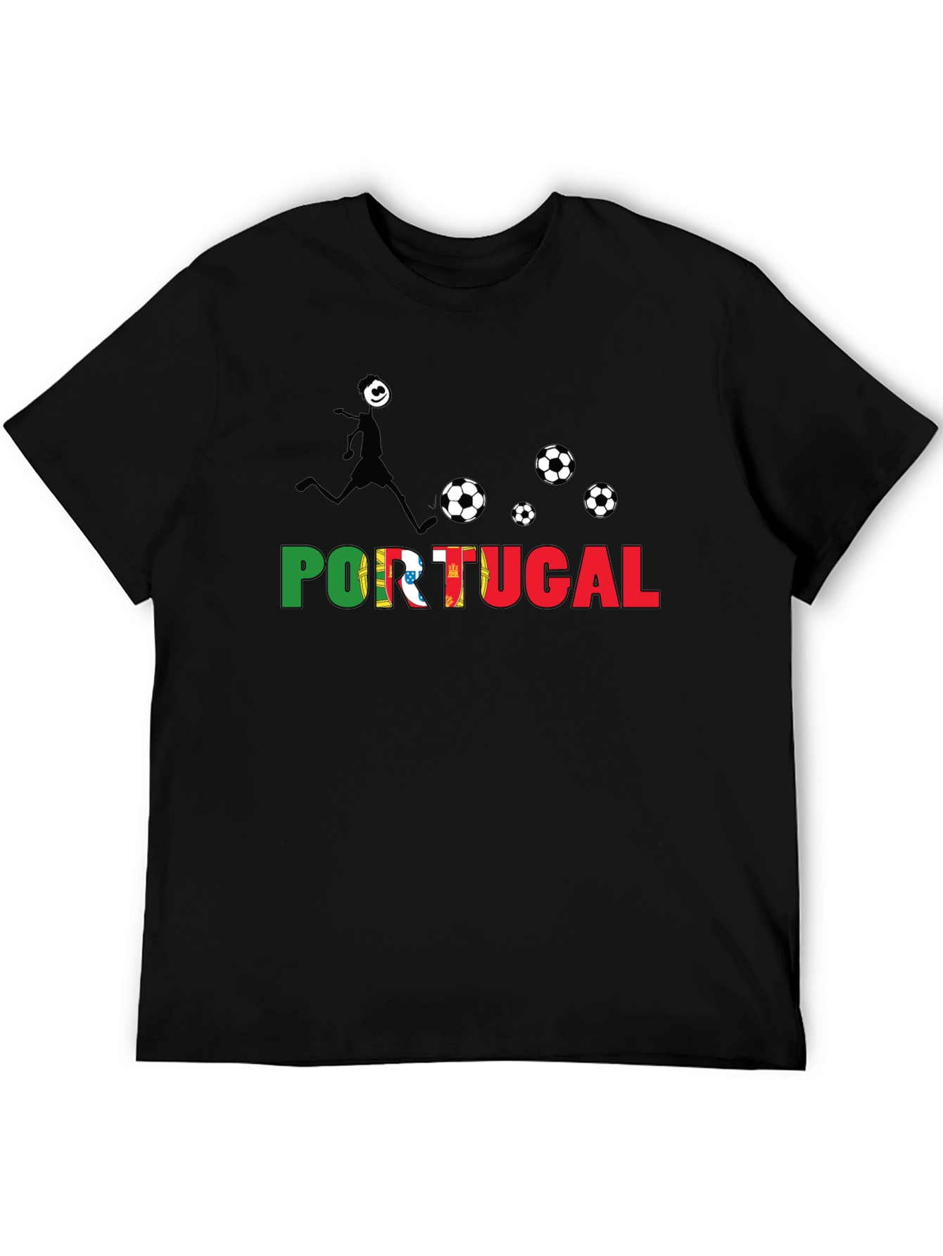 Portugal Soccer Fan T-Shirt - Black Graphic Tee