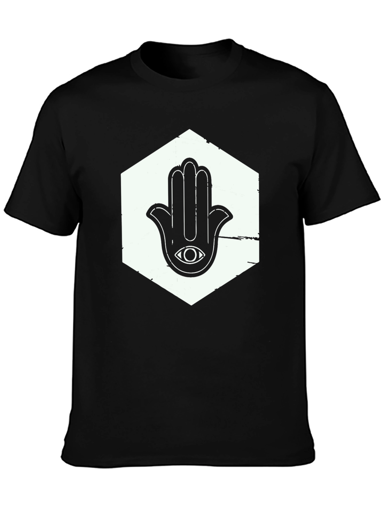 Hamsa Hand Graphic Tee - Unisex Black T-Shirt