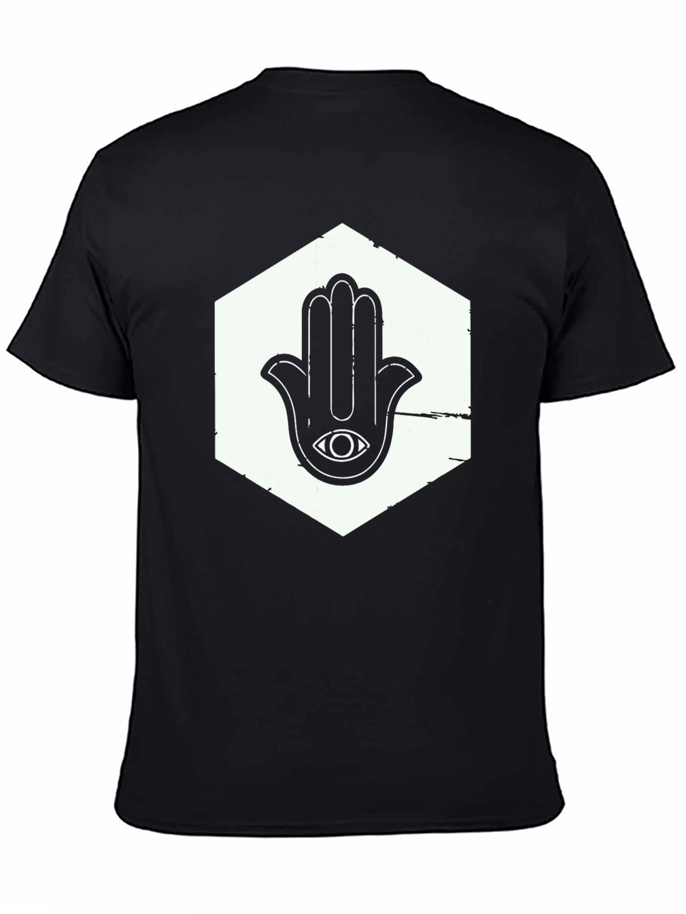 Hamsa Hand Graphic Tee - Unisex Black T-Shirt