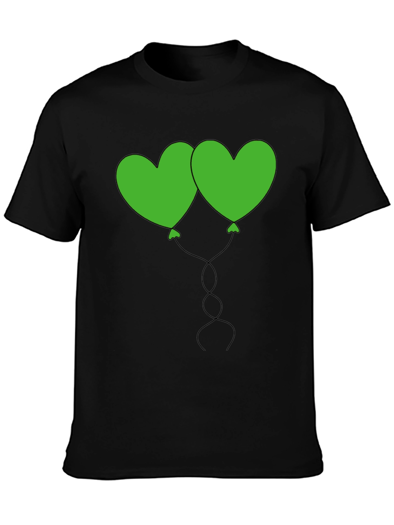 Heart Balloon Graphic Tee - Black