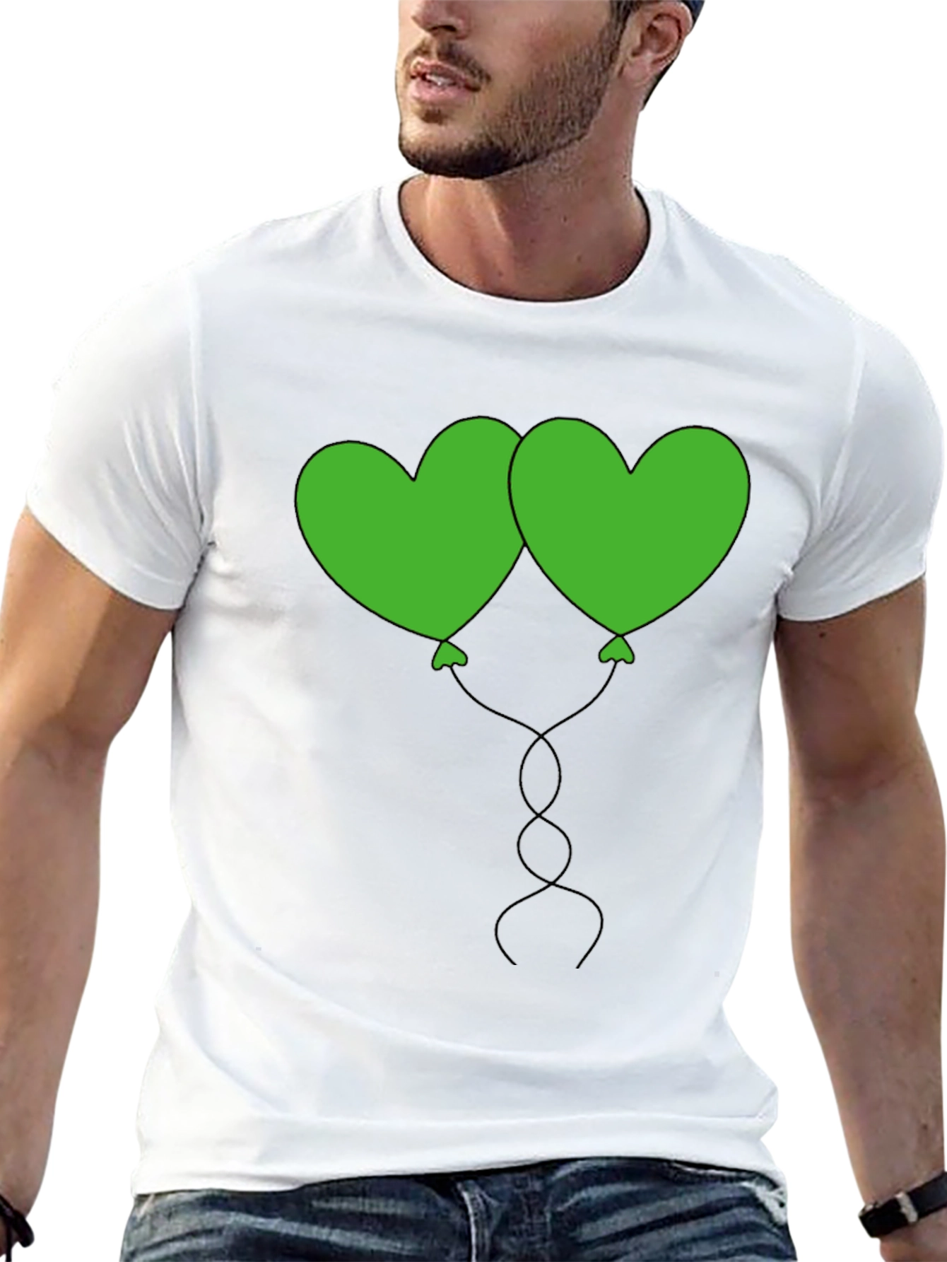 Heart Balloon Graphic Tee - Black