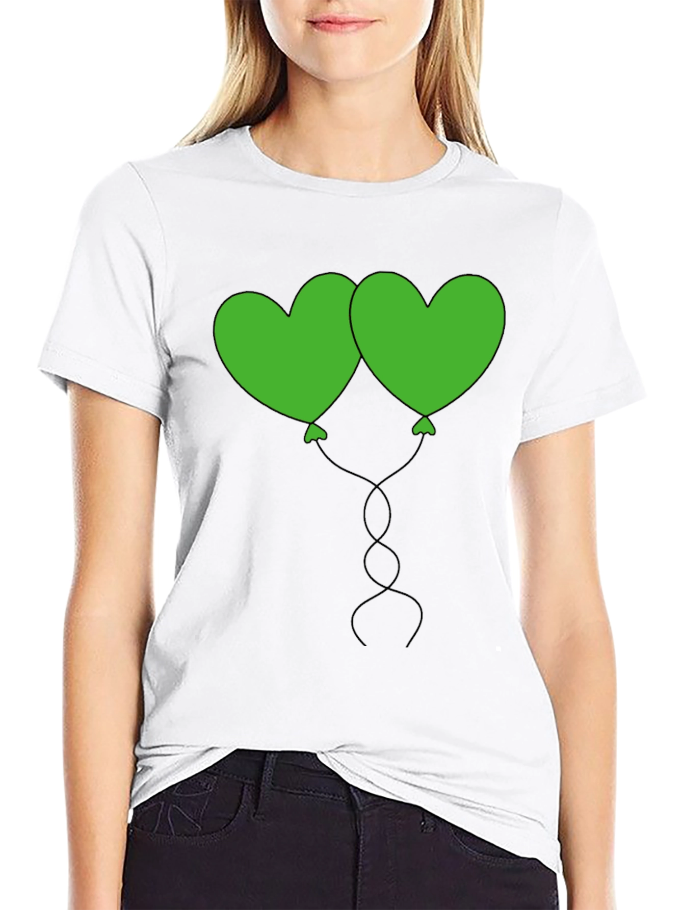 Heart Balloon Graphic Tee - Black