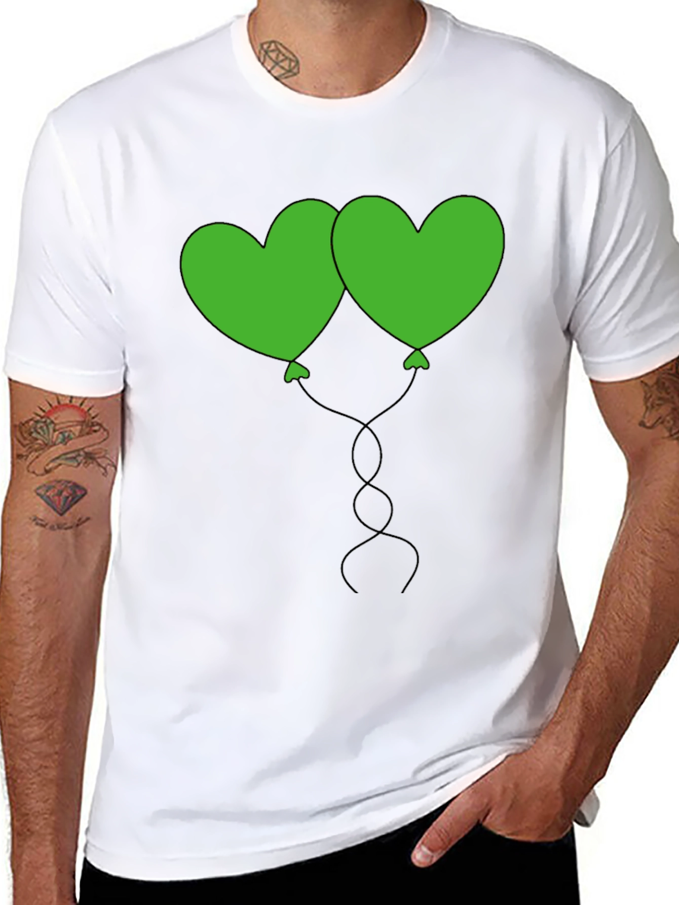 Heart Balloon Graphic Tee - Black