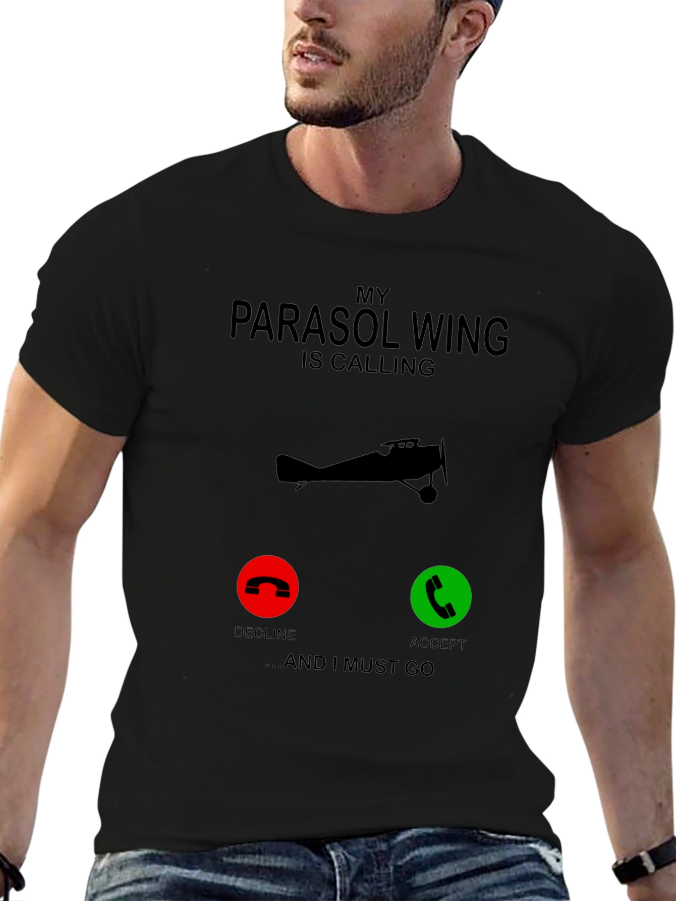 Parosol Wing Calling Black Graphic Tee