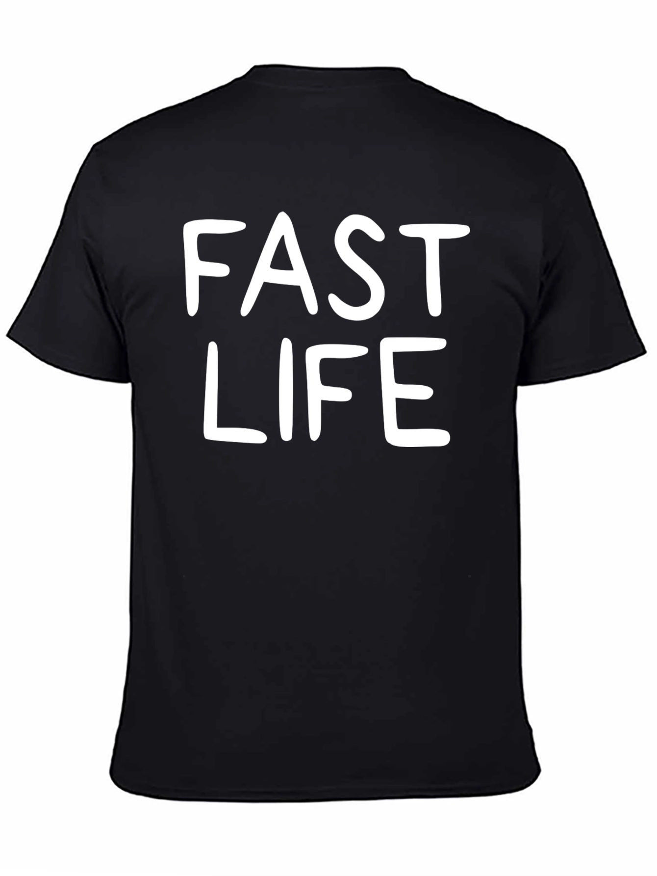 Fast Life Black Graphic Tee Casual Streetwear T-Shirt